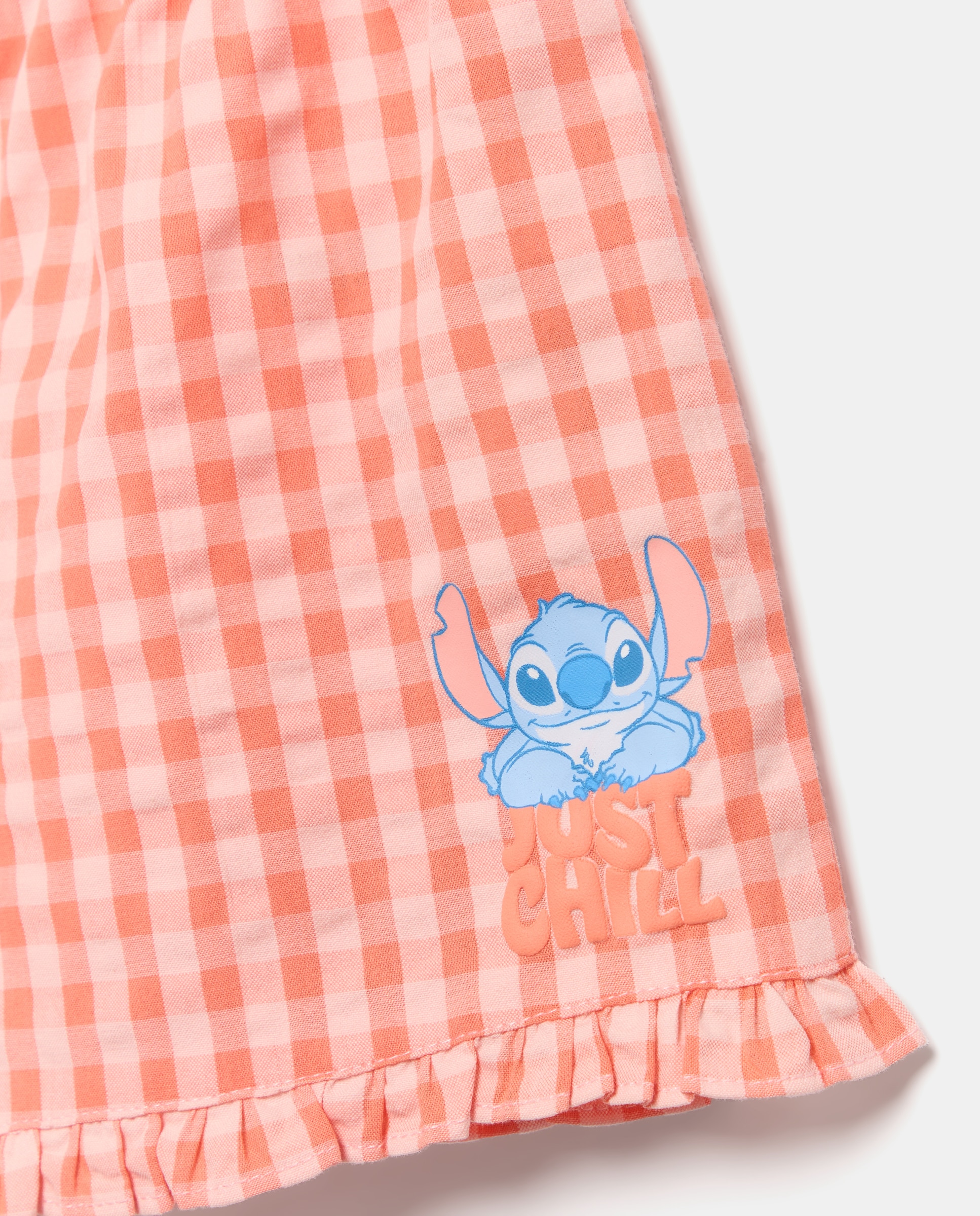 Calções aos Quadrados Lilo & Stitch Rosa-5