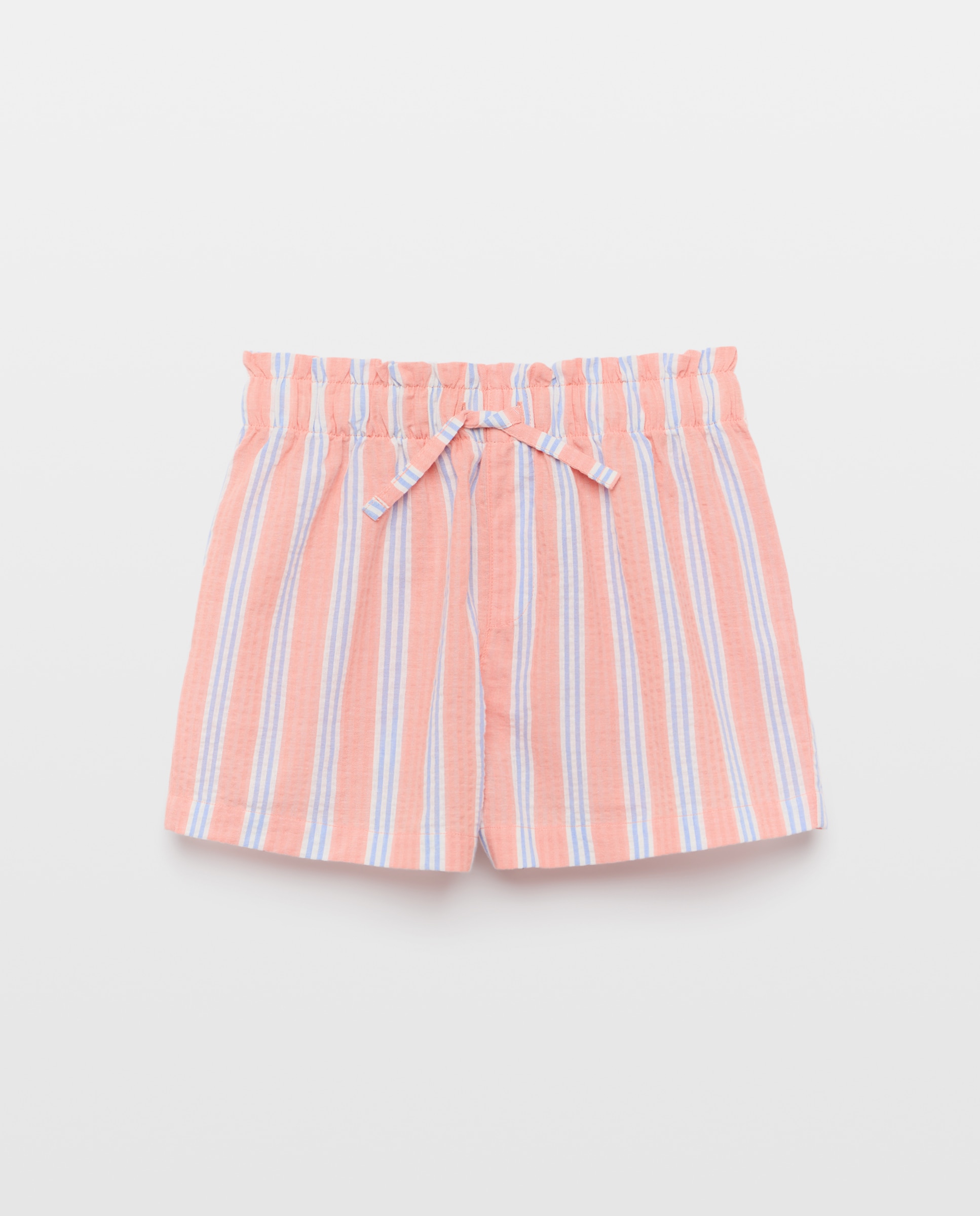 Pantalón corto de pijama con rayas de niña - Cotton Juice - Rosa Rosa-4