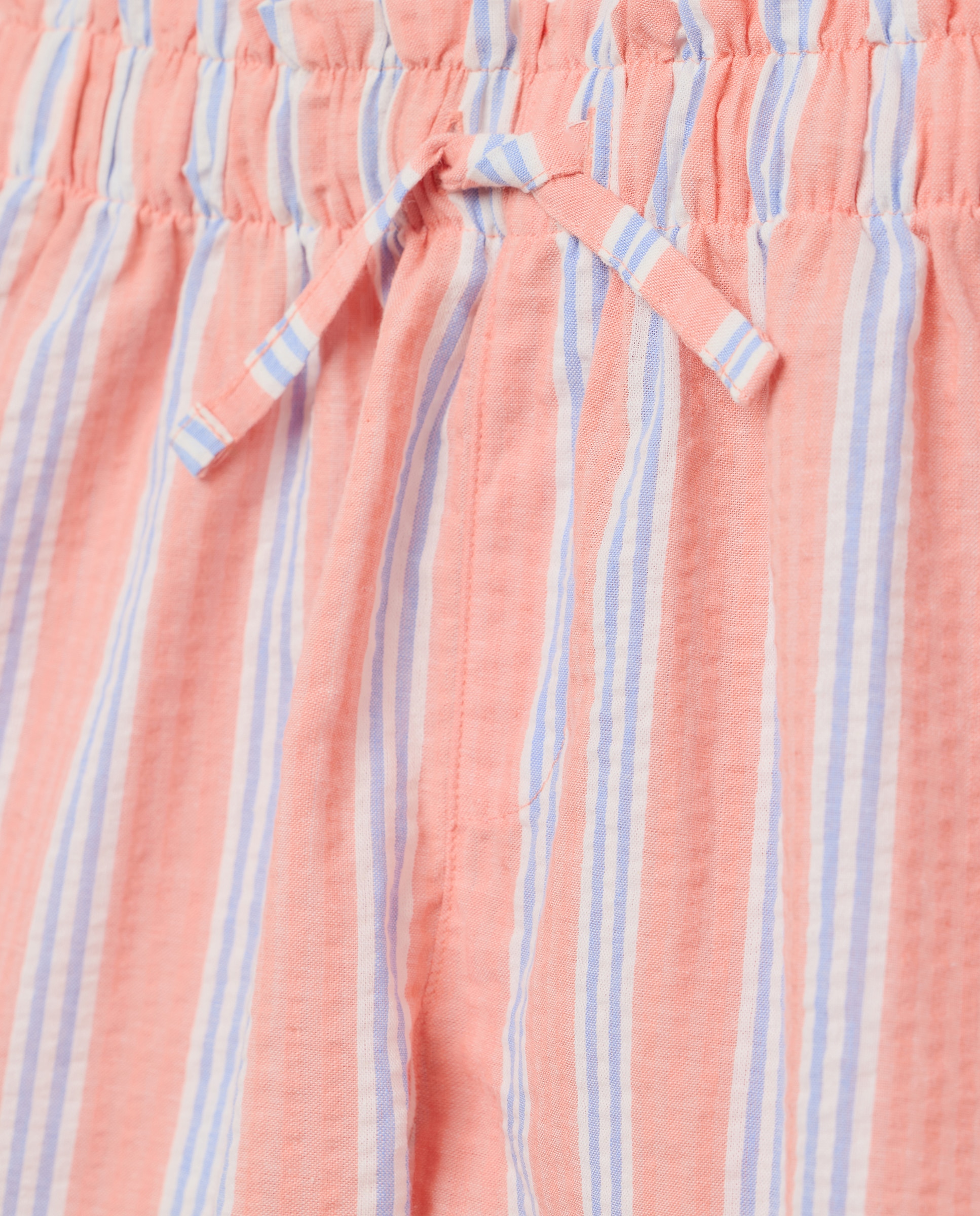 Pantalón corto de pijama con rayas de niña - Cotton Juice - Rosa Rosa-5
