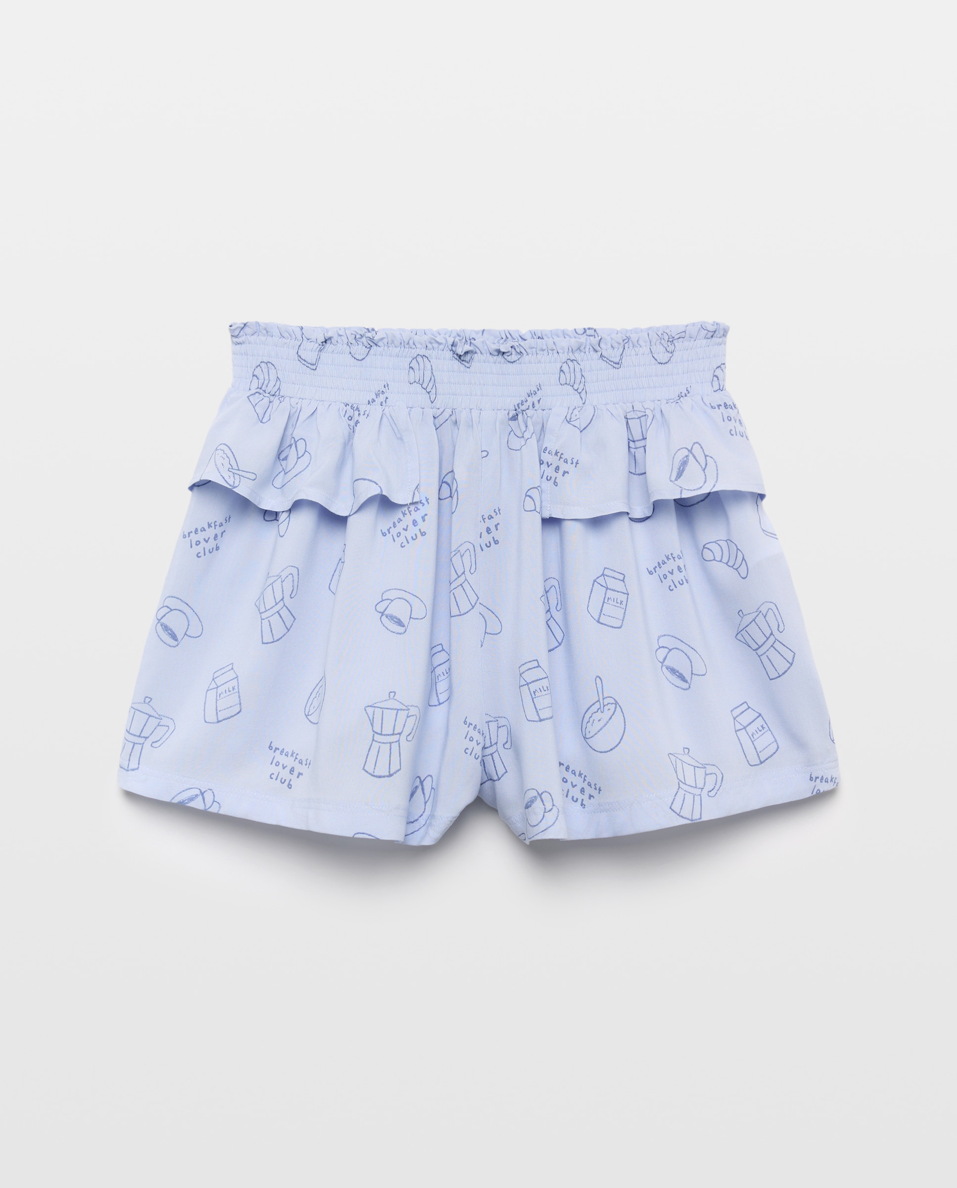 Pantalón corto de pijama con goma de niña - Cotton Juice - Azul marino Azul marino-4