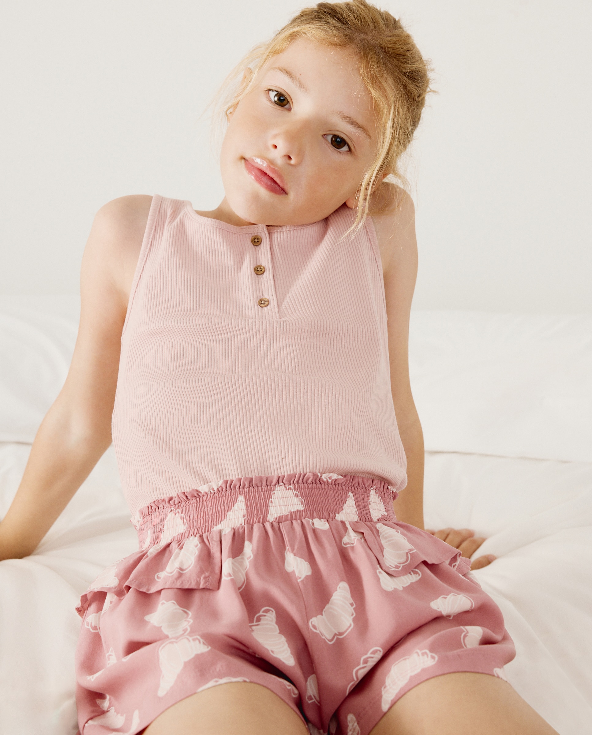 Calções de Pijama com Elástico Cotton Juice Rosa-2