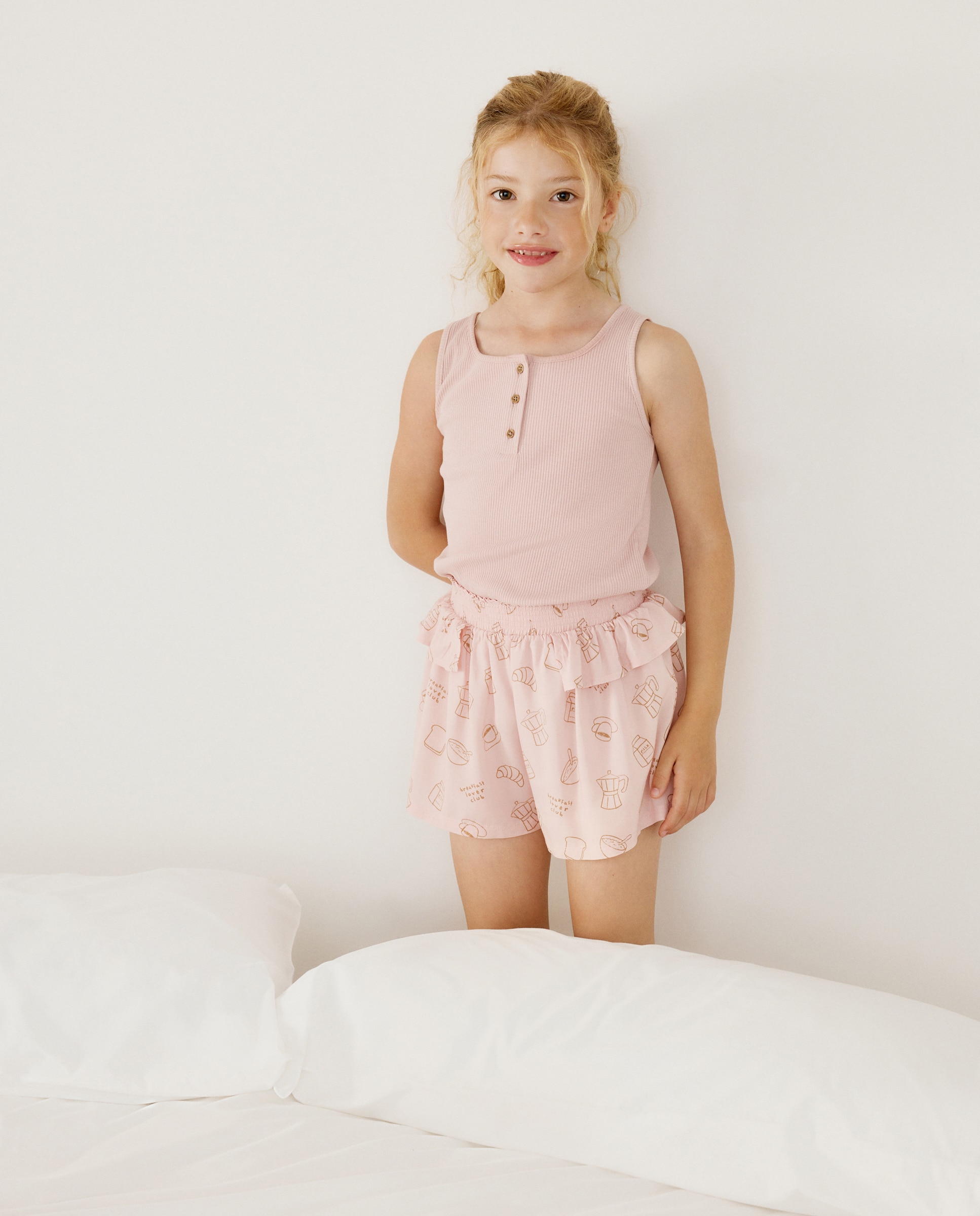 Imagen 2 de Camiseta cuello caja para niña de tirantes básica - Cotton Juice - 220 Rosa palo 220 Rosa palo