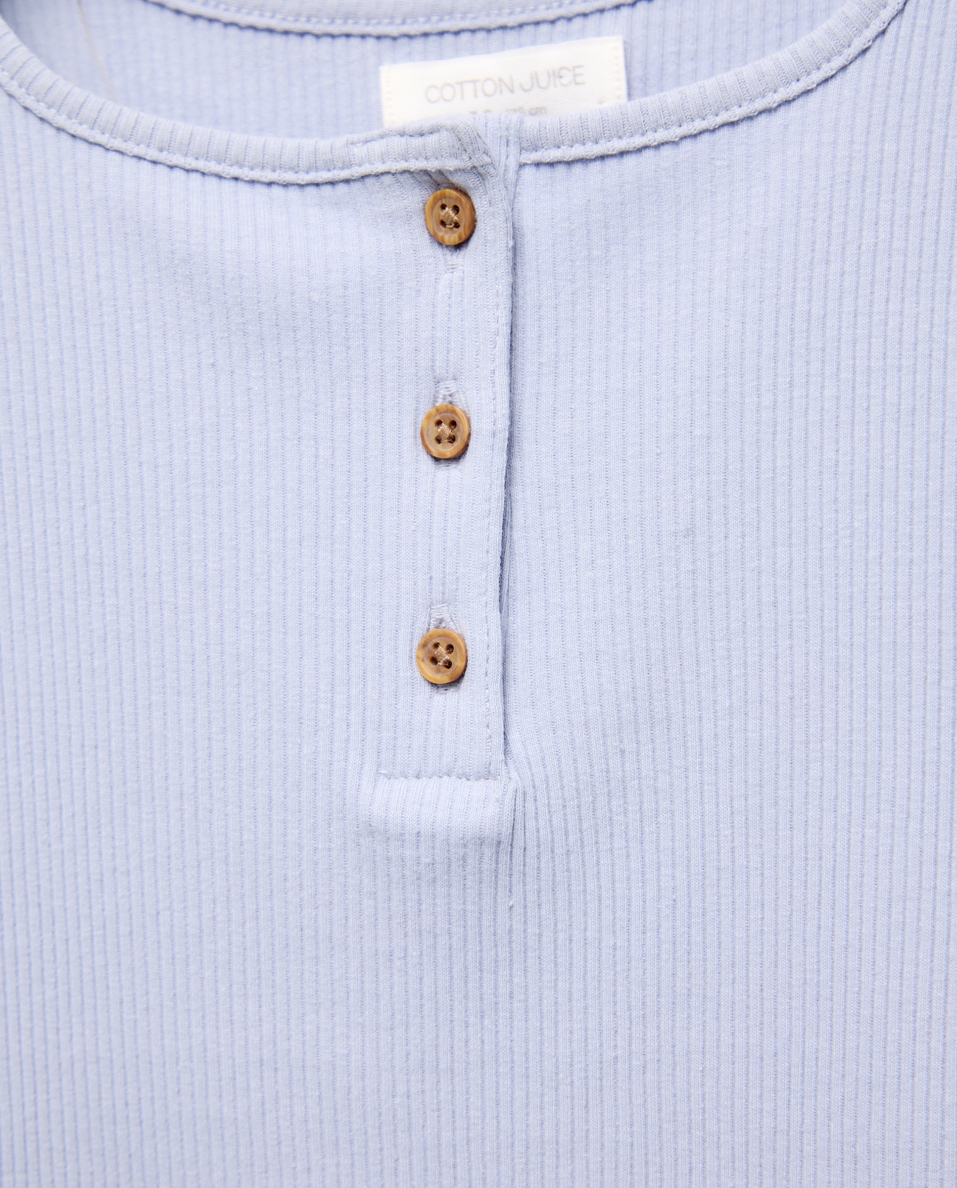 T-shirt de Alças Básica com Decote Redondo Cotton Juice 400 Azul-5