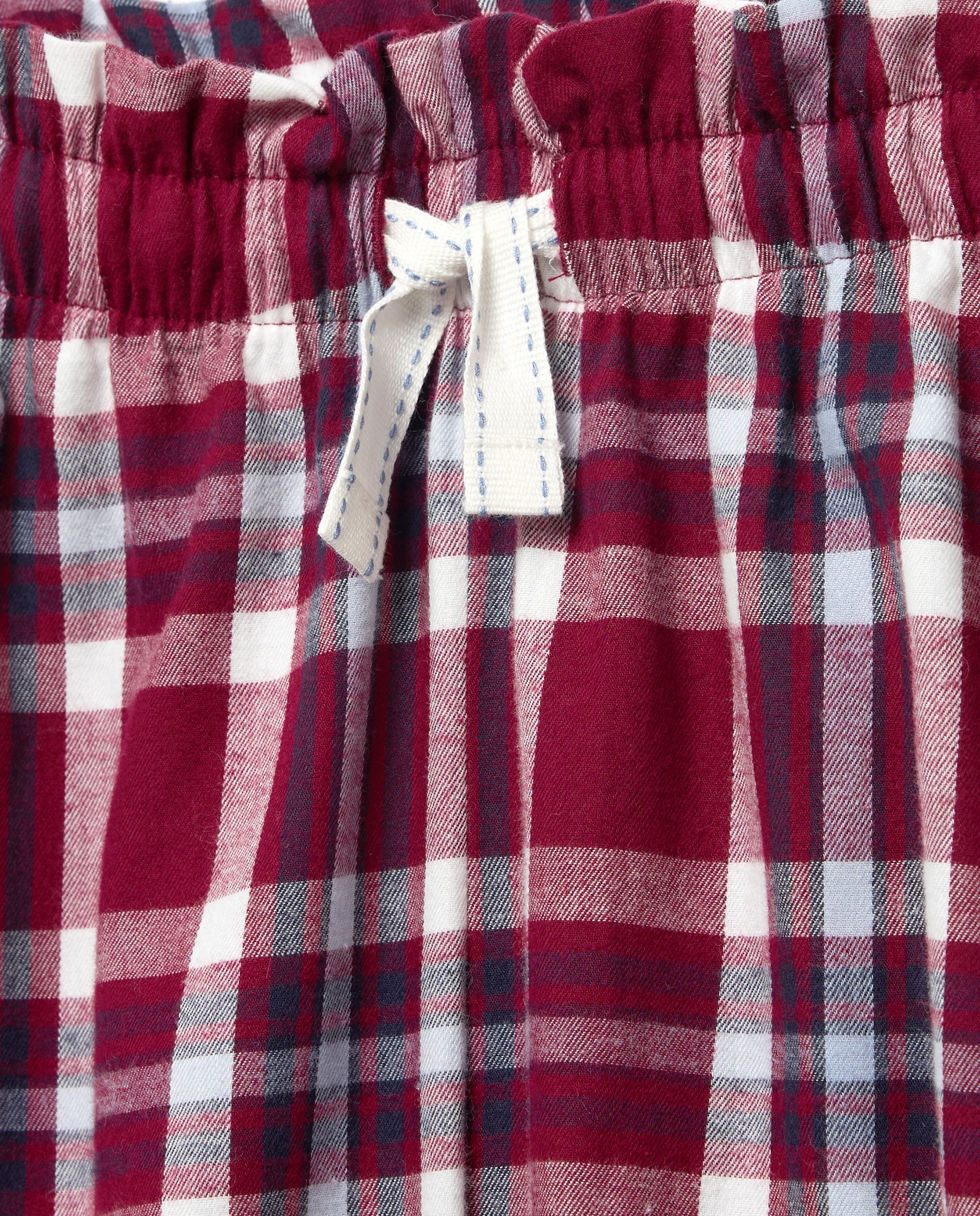 Calças com Estampado aos Quadrados Cotton Juice Vermelho-5