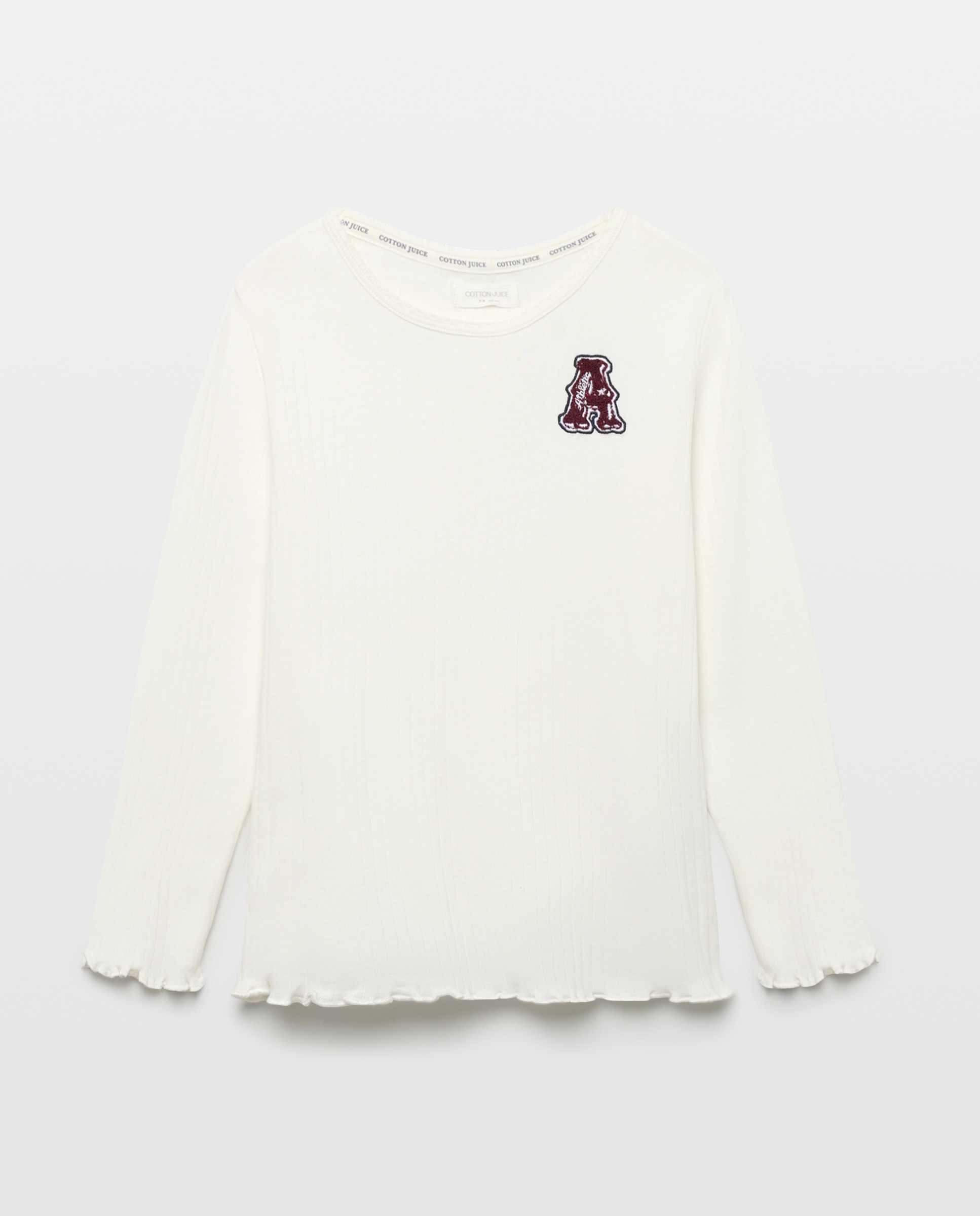 Camiseta manga larga de niña - Cotton Juice - Blanco Blanco-4