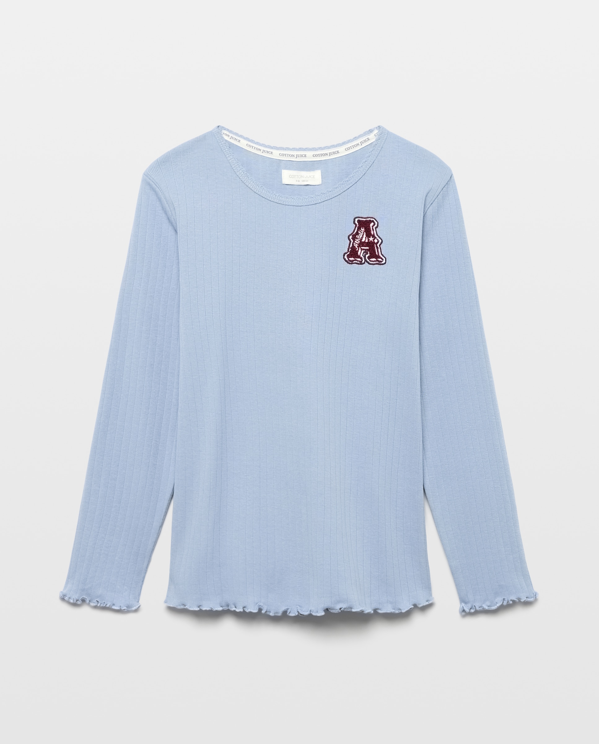 Camisa de Dormir de Manga Comprida Cotton Juice 400 Azul-4