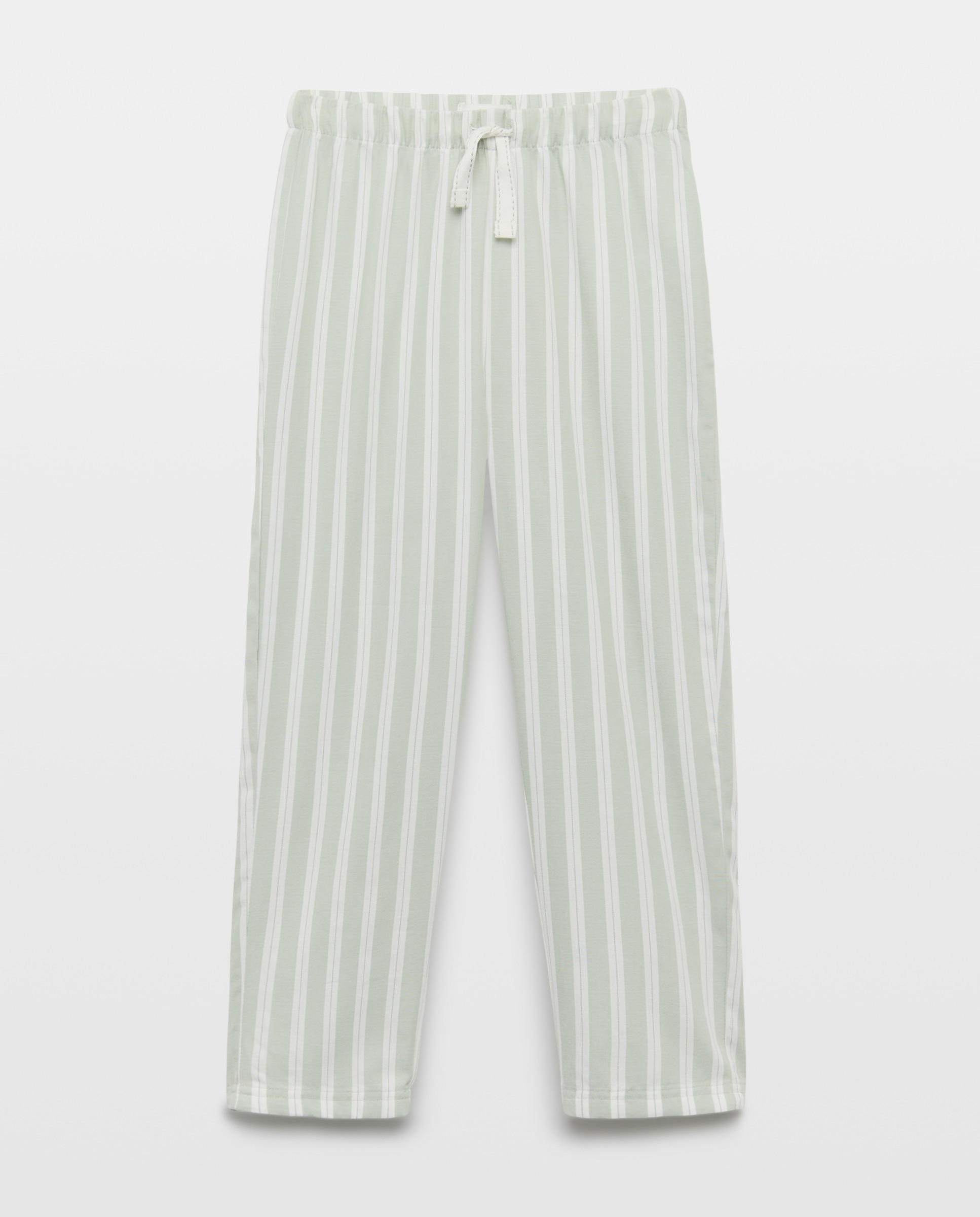 Pantalón largo tejido fantasía rayas de niña - Cotton Juice - Verde Verde-4