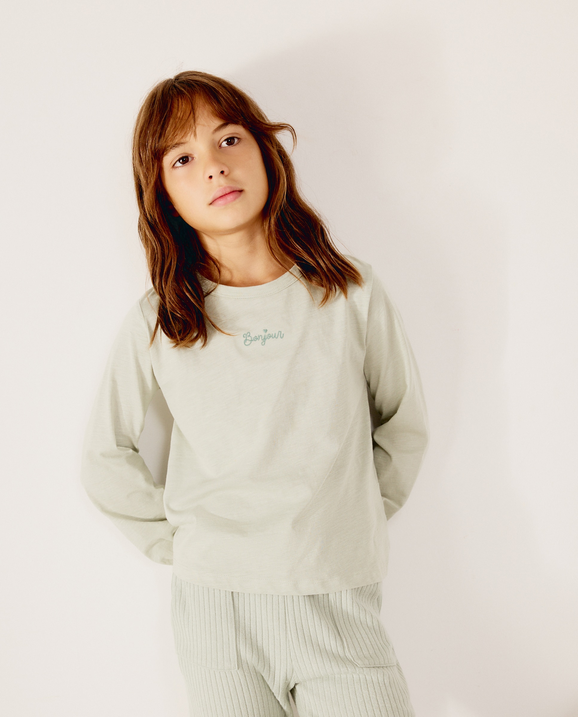Camisón manga larga fantasía de niña - Cotton Juice - Verde Verde-1
