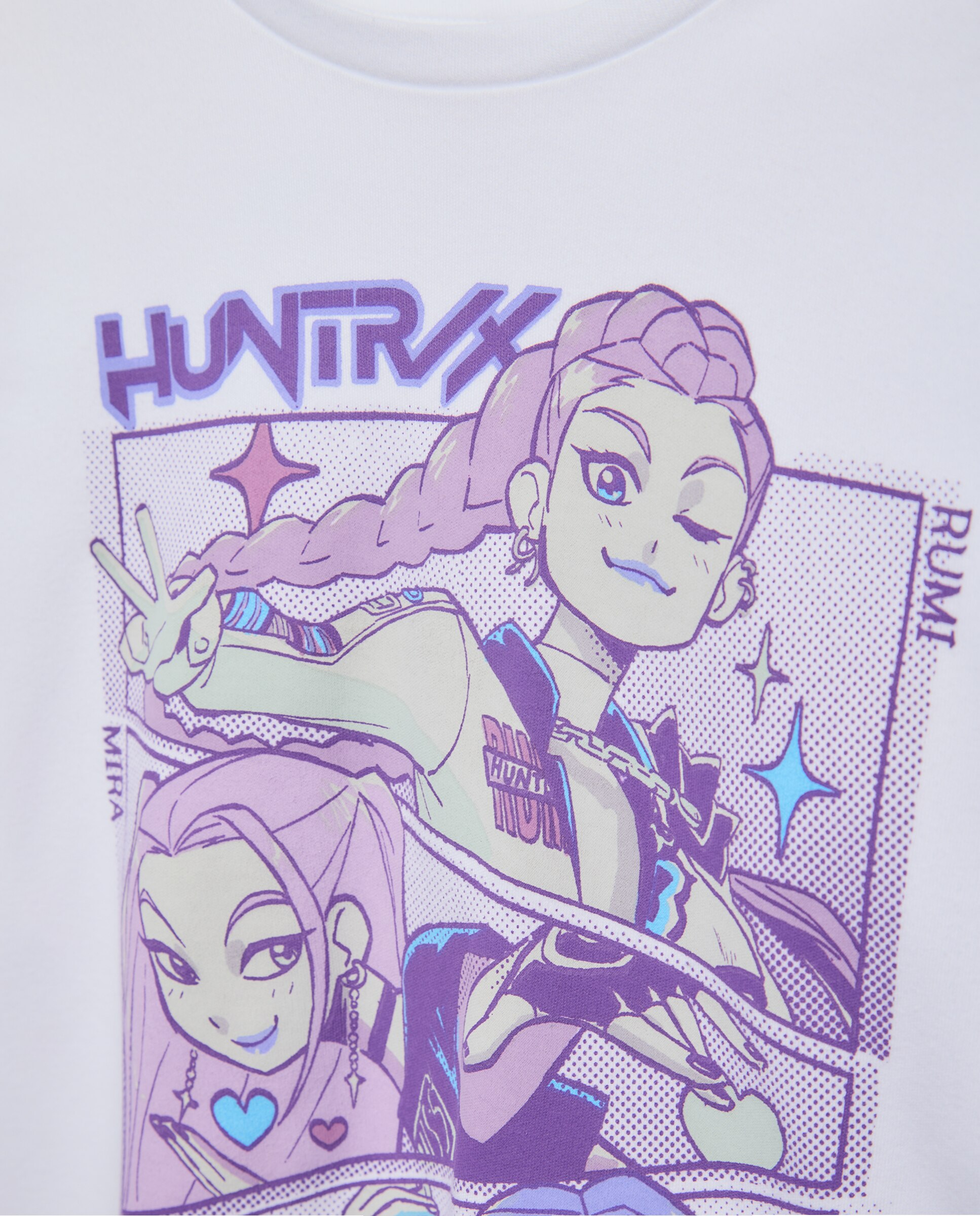 T-shirt de Decote Redondo e Manga Comprida com Fantasia K-Pop Grupo Cotton Juice Branco-5