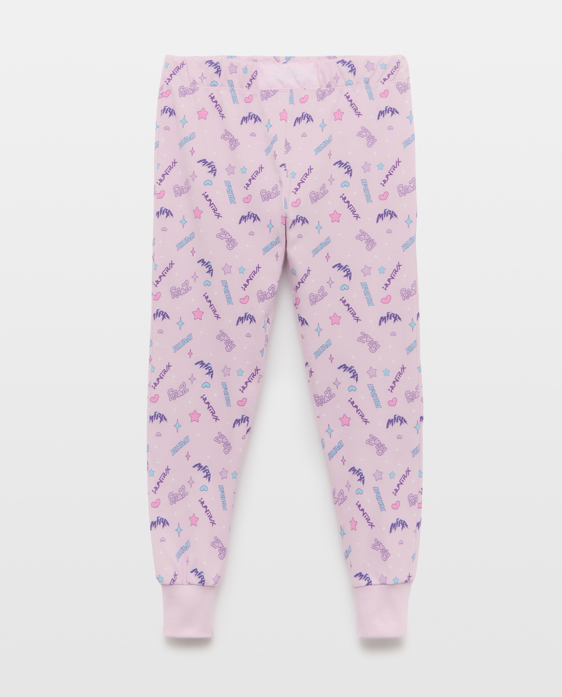Pantalón largo de punto fantasía K-POP de niña - Cotton Juice - Rosa Rosa-4
