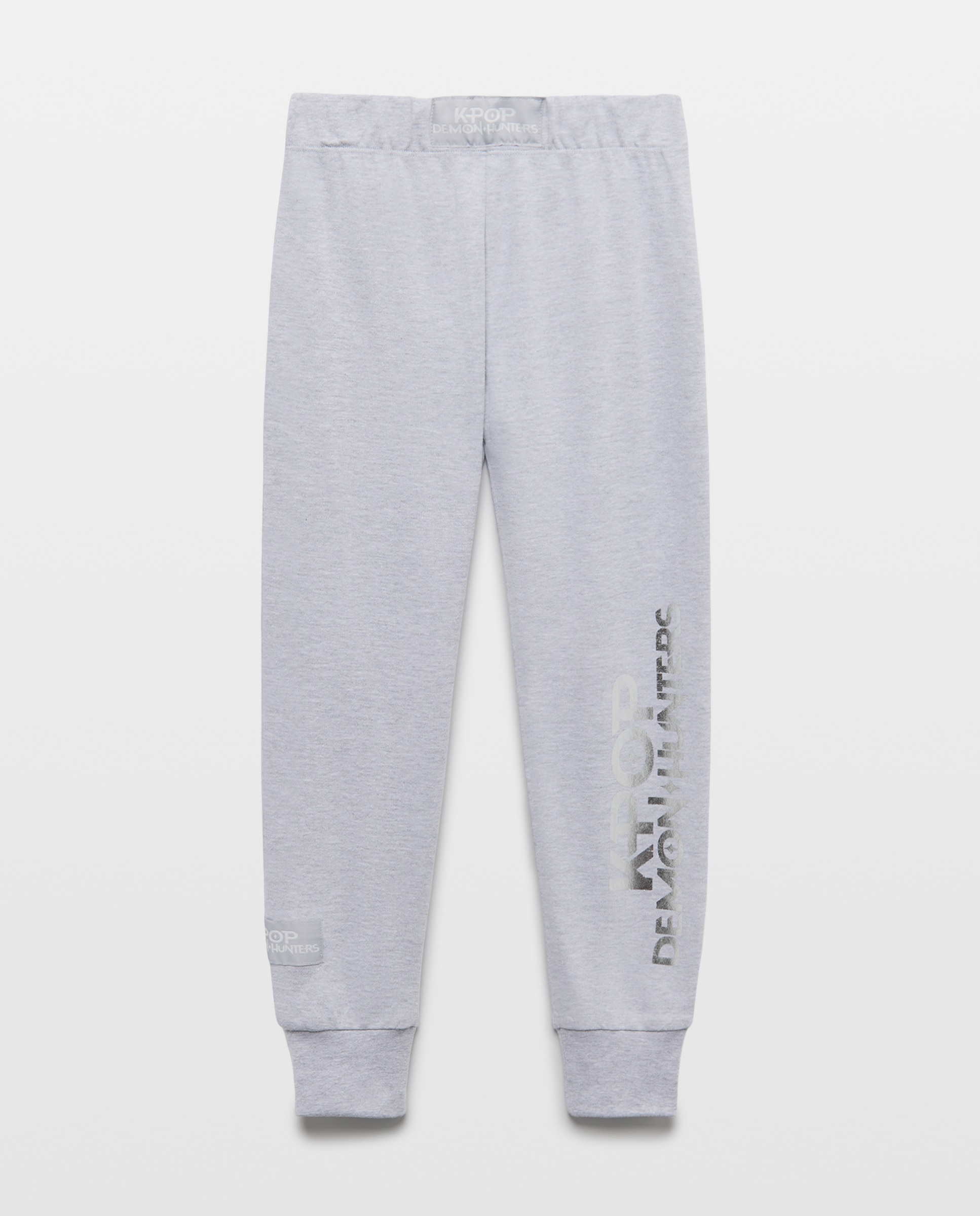 Pantalón largo de punto logo K-POP de niña - Cotton Juice - 820 Gris medio 820 Gris medio-4