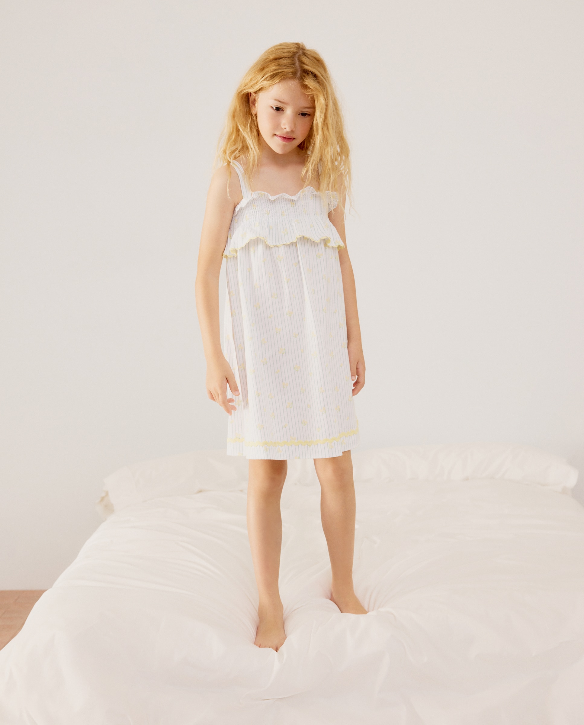 Imagen 2 de Camisón de niña con rayas y limones - Cotton Juice - Verde Verde