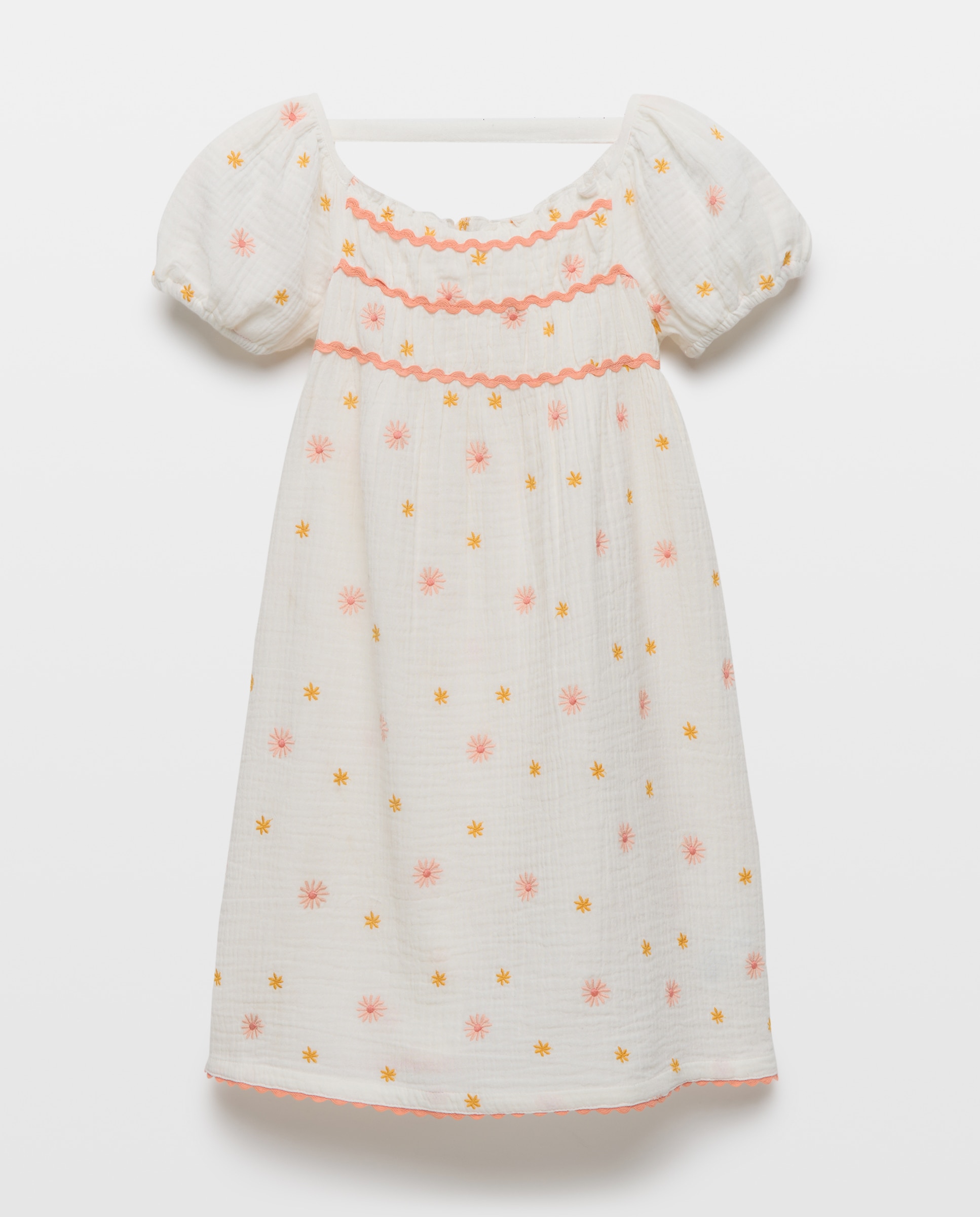 Camisa de Dormir com Bordado Floral Branco-5