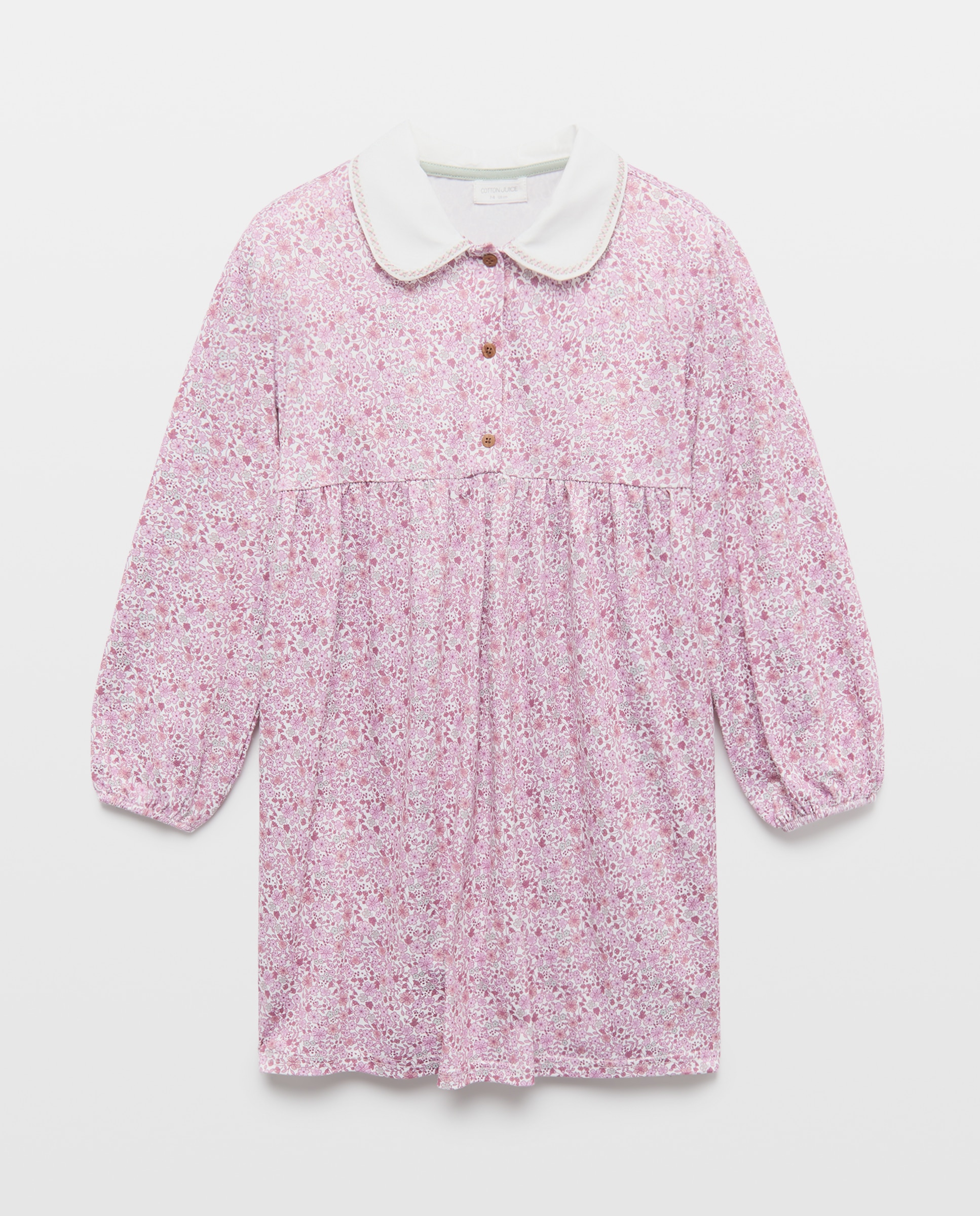 Camisa de Dormir com Manga Comprida e Estampado de Fantasia Cotton Juice Rosa-4