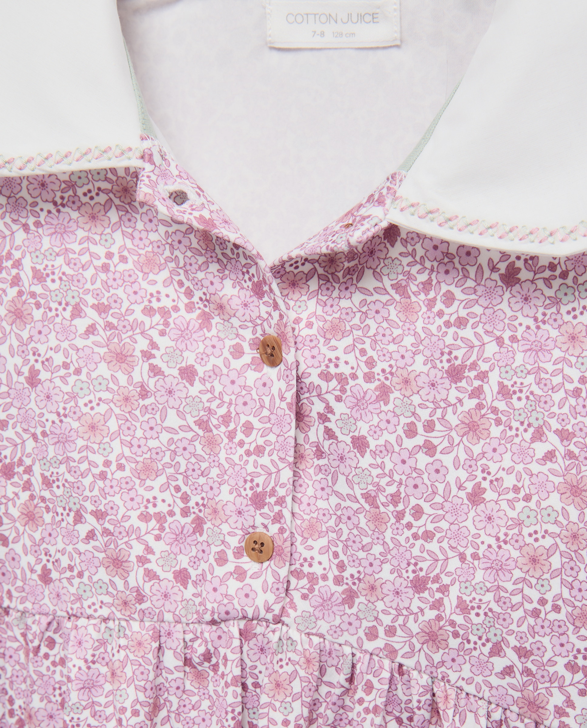Camisa de Dormir com Manga Comprida e Estampado de Fantasia Cotton Juice Rosa-5
