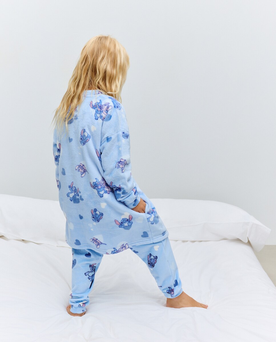 Robe com Estampado de Fantasia Stitch Azul-3