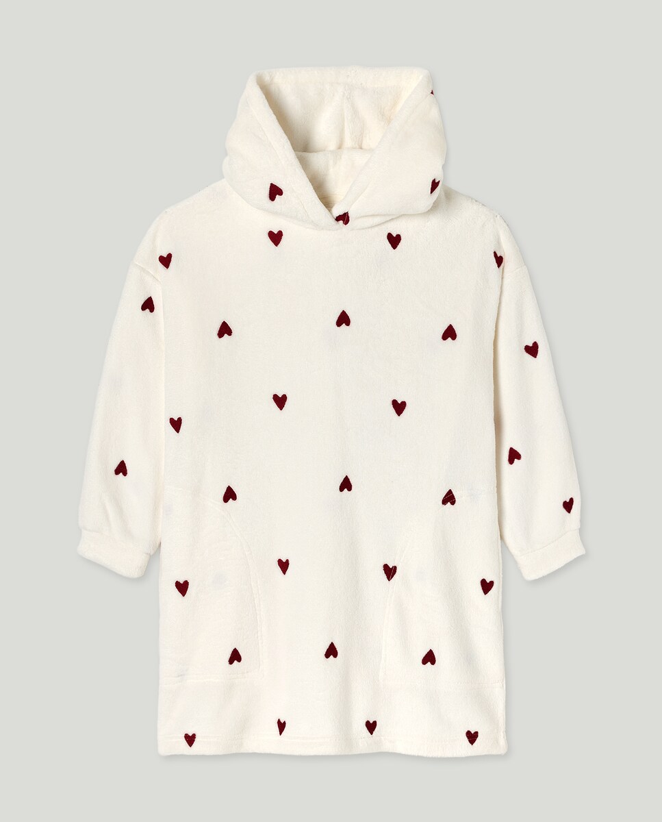 Robe com Bordado de Corações Camel-5