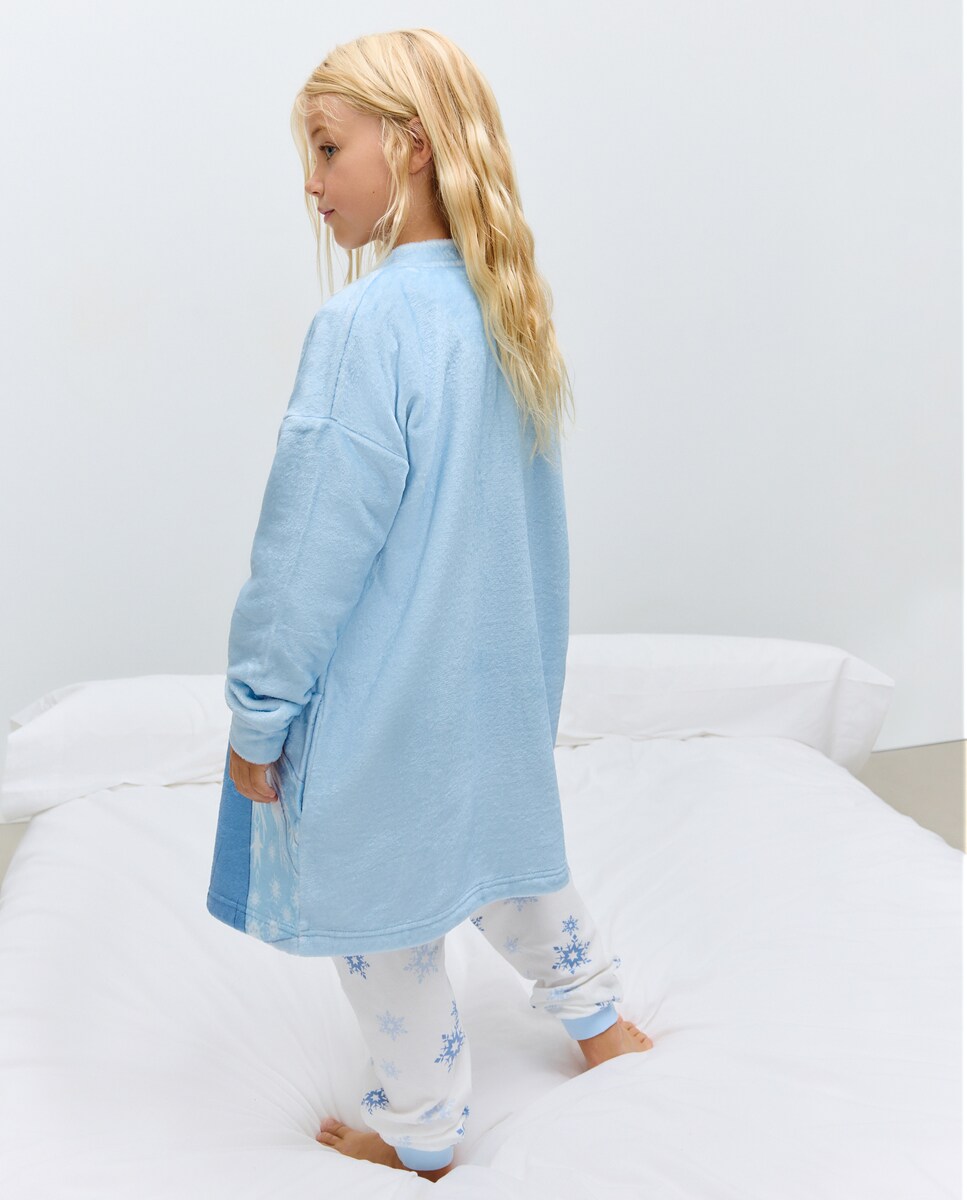 Robe com Estampado de Fantasia Frozen Azul-2