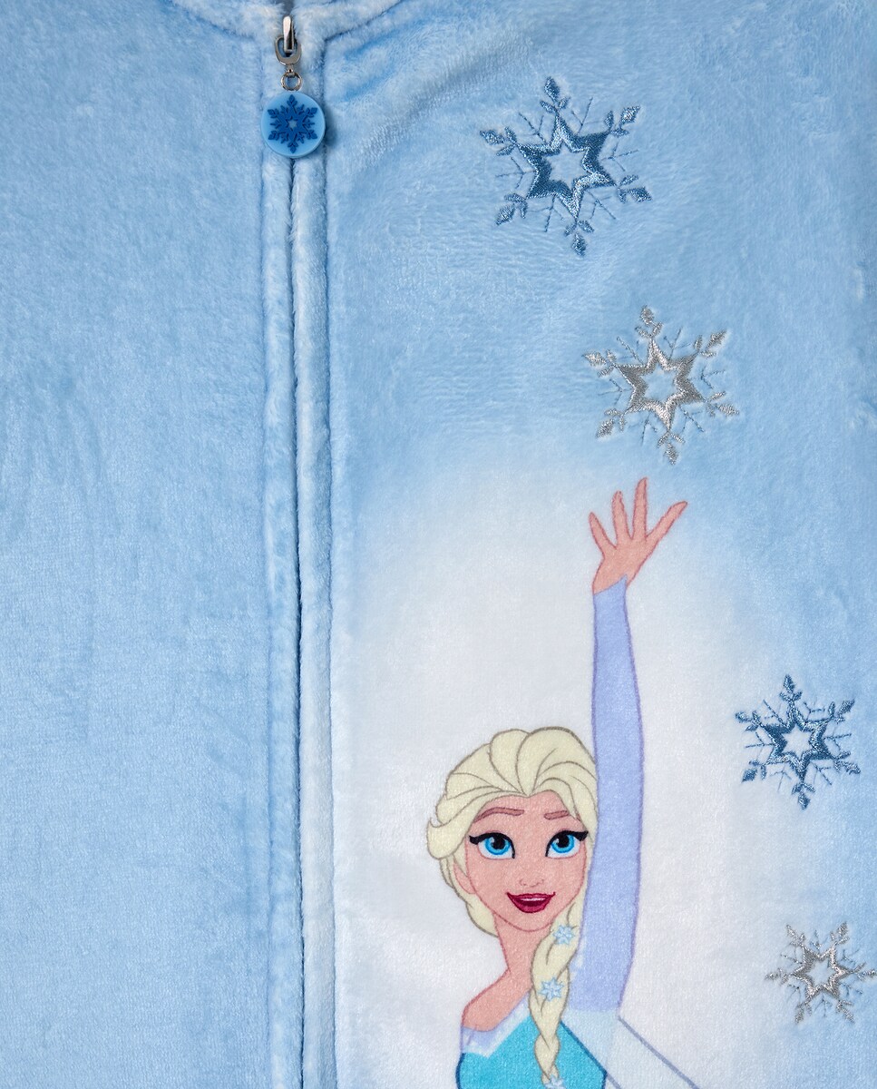 Robe com Estampado de Fantasia Frozen Azul-4