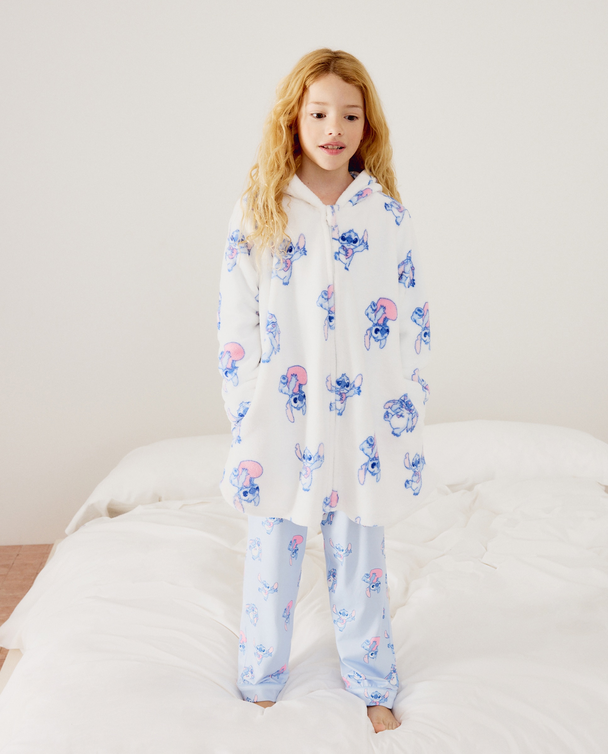 Robe Lilo & Stitch com Fecho de Correr Cotton Juice Branco-2
