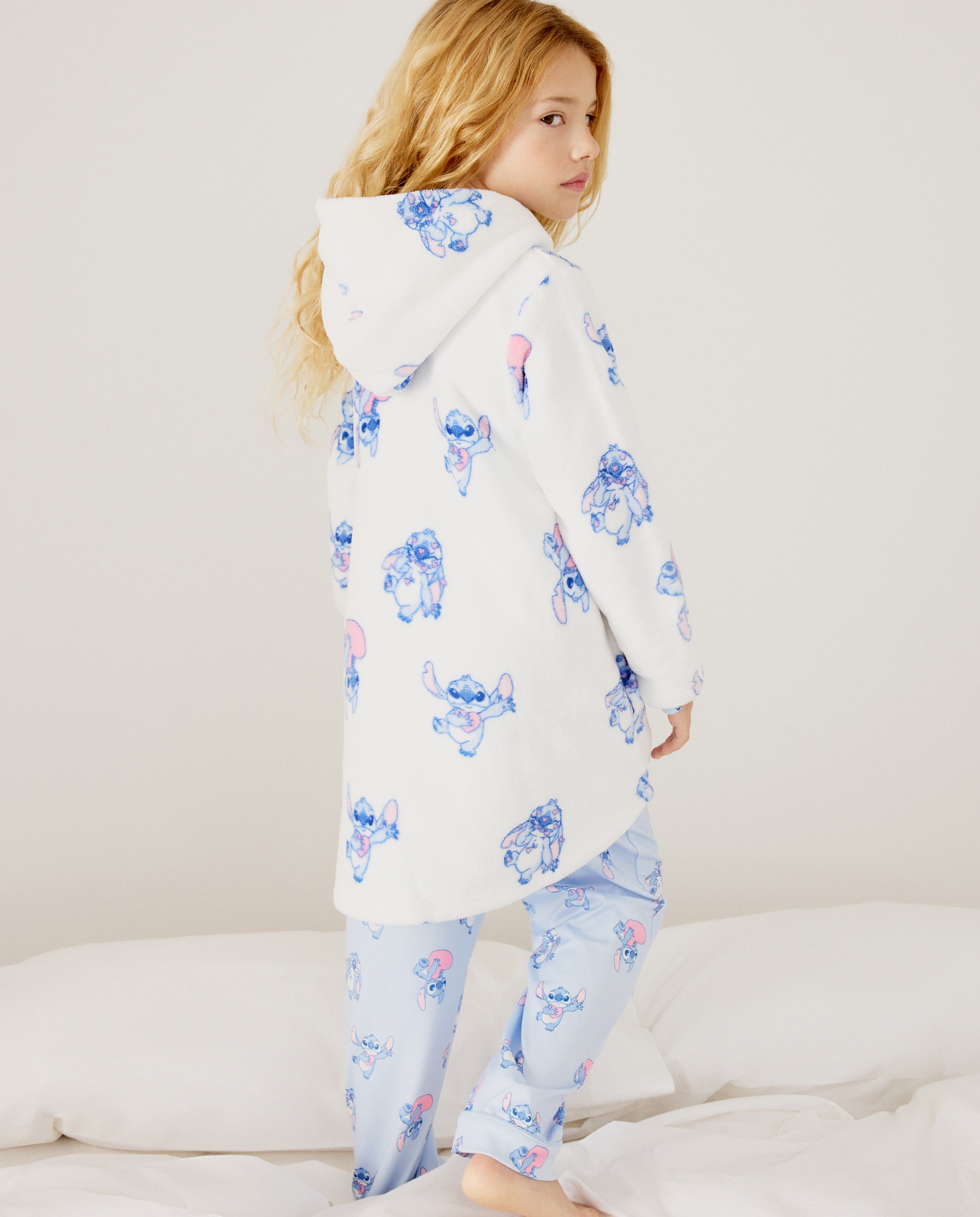 Robe Lilo & Stitch com Fecho de Correr Cotton Juice Branco-3