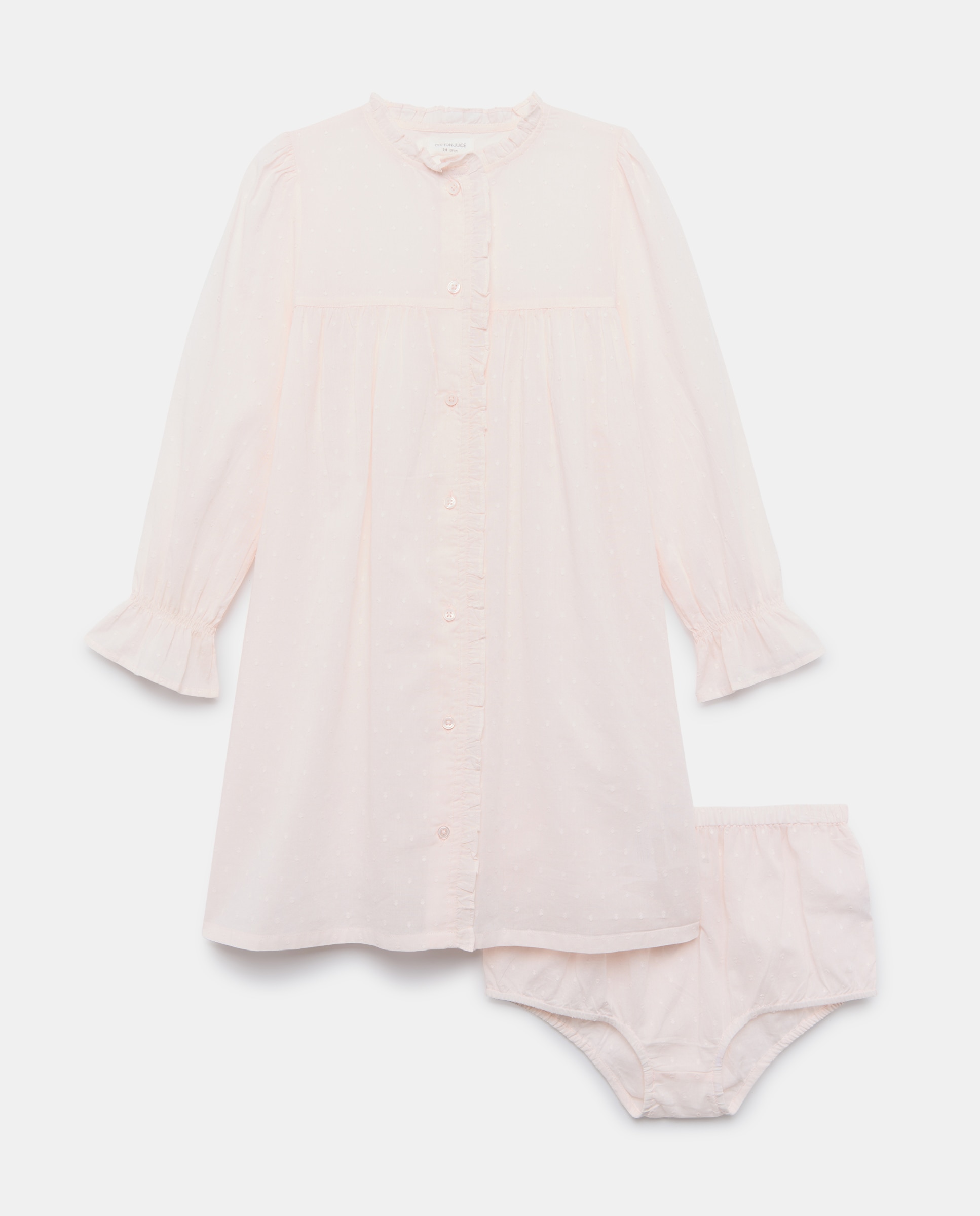 Robe de Comunhão com Plumetti Cotton Juice 220 Rosa Pálido-5