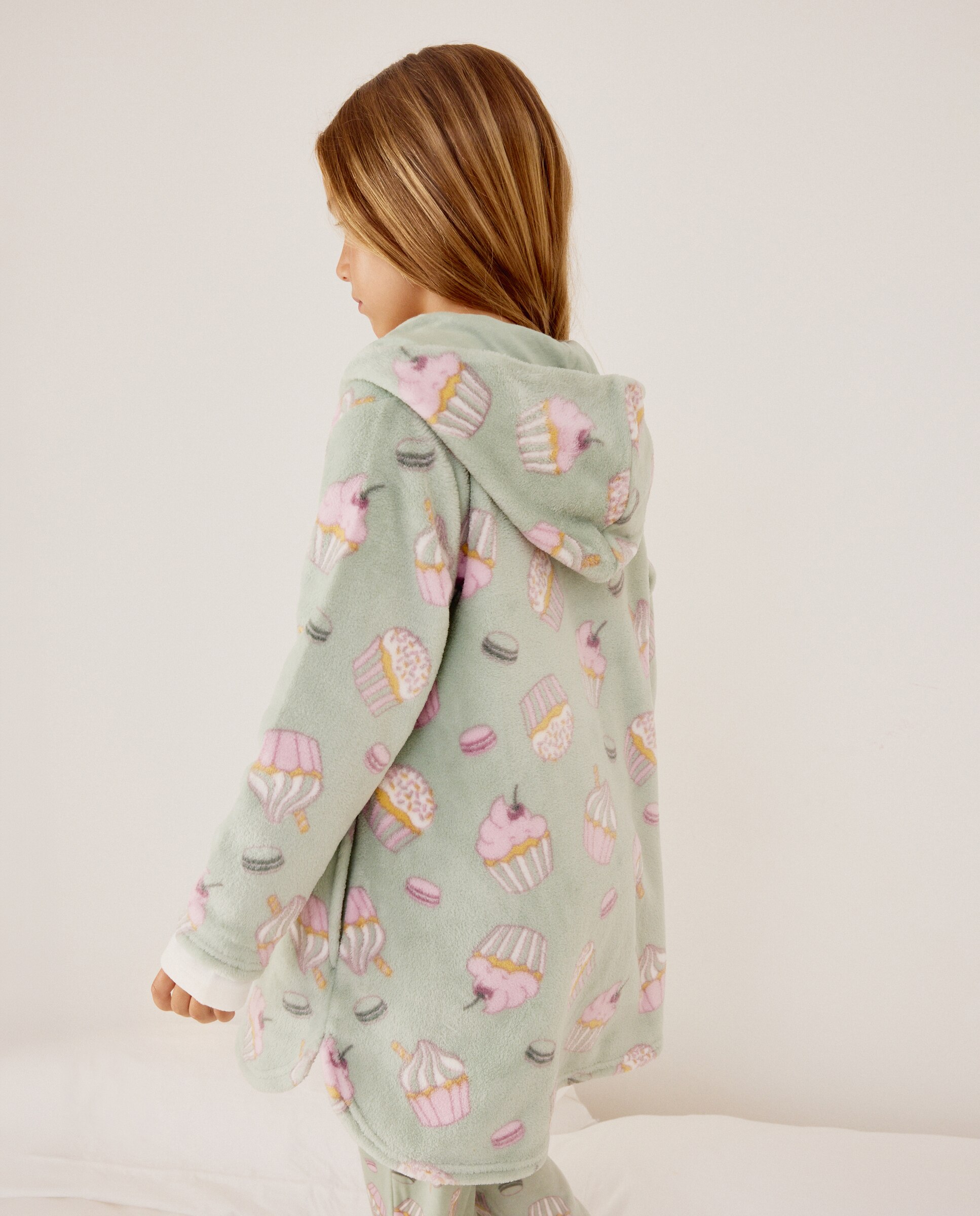 Robe com Fecho de Correr e Estampado de Fantasia Cotton Juice Verde-3