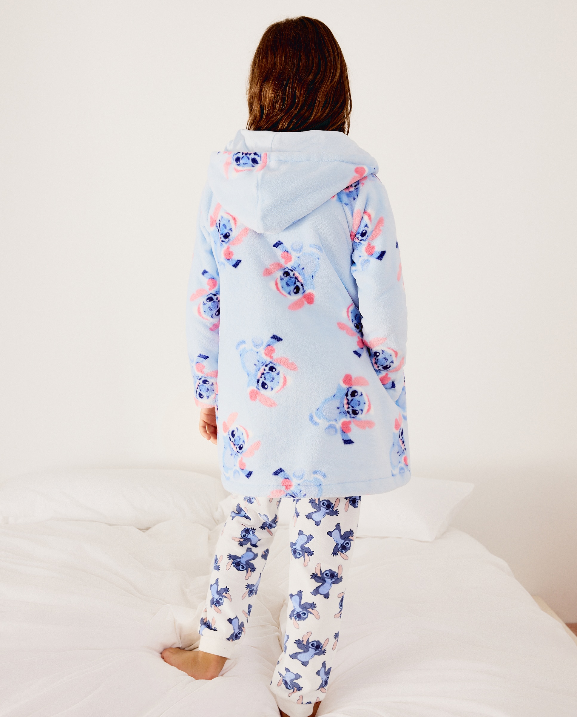 Imagen 3 de Bata estampada e Stitch y gorro de Navidad de niña - Cotton Juice - Azul marino Azul marino