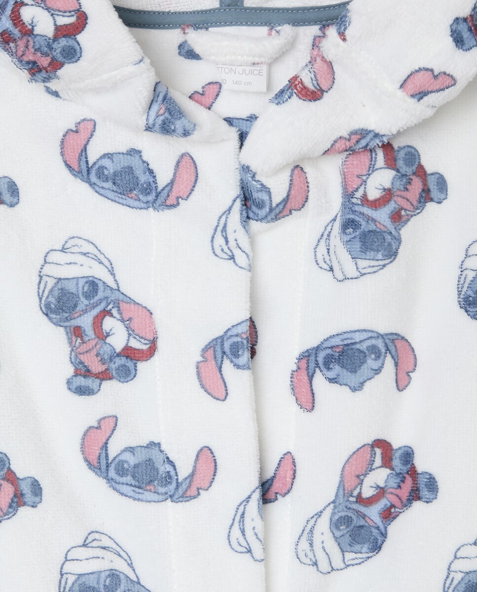 Roupão de Banho com Estampado Stitch Branco-5