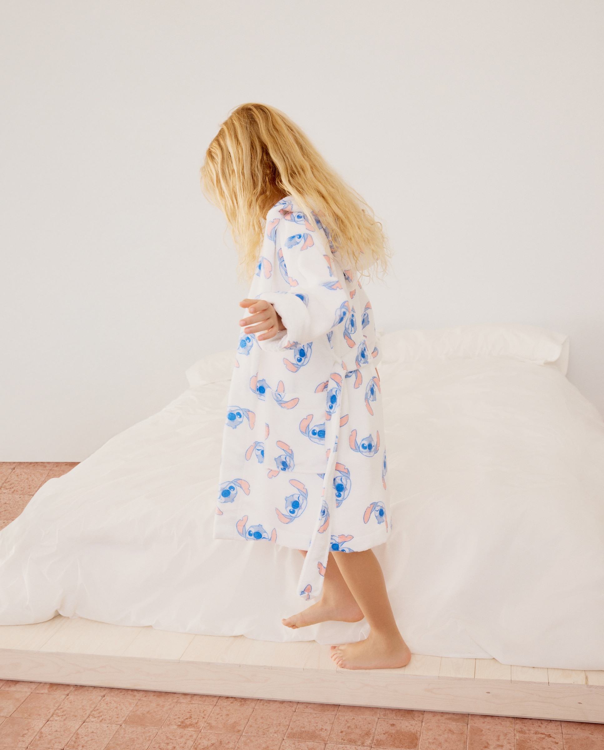 Roupão de Banho de Algodão Lilo & Stitch Cotton Juice Branco-3