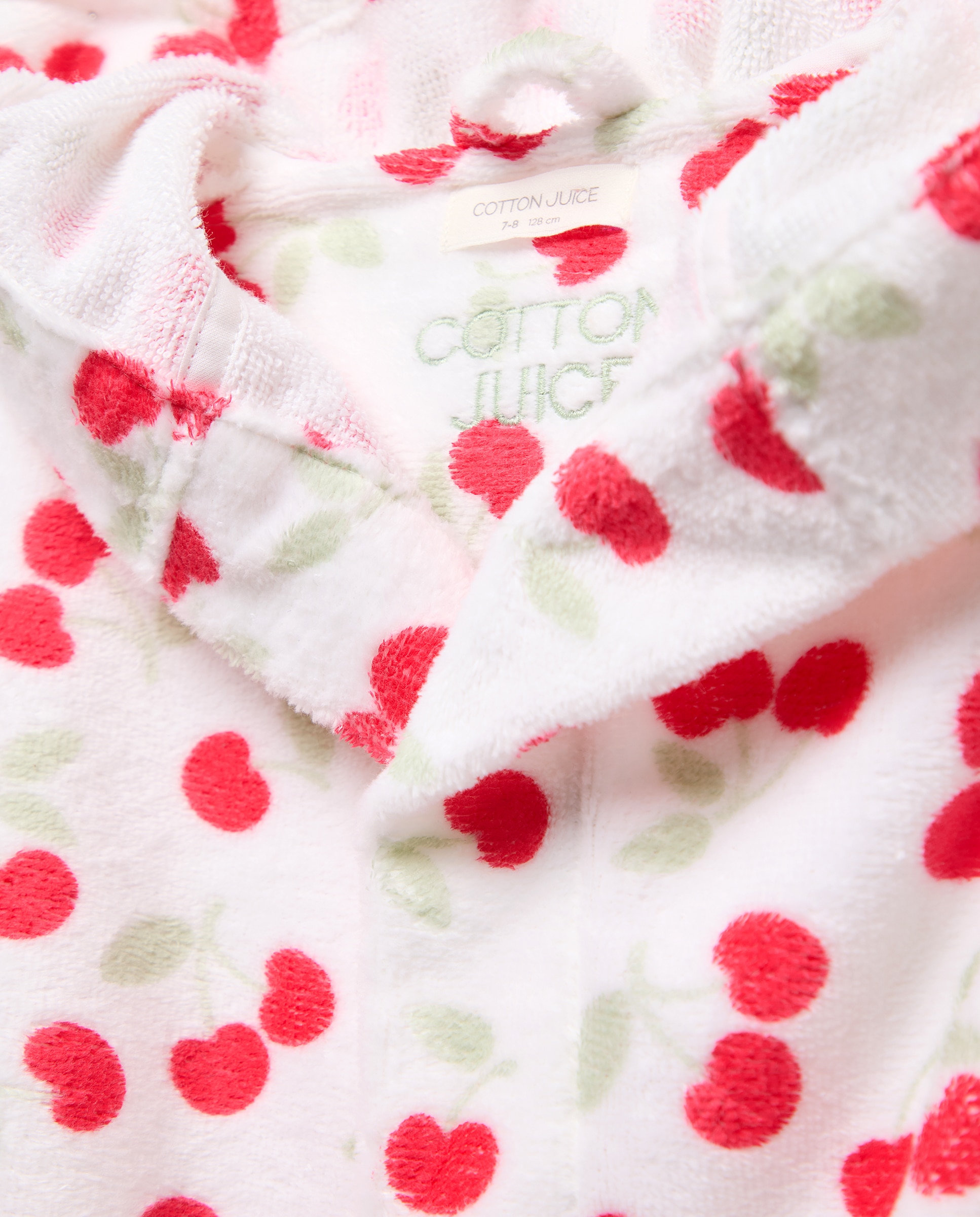 Roupão de Banho de Algodão com Estampado Cotton Juice Branco-5