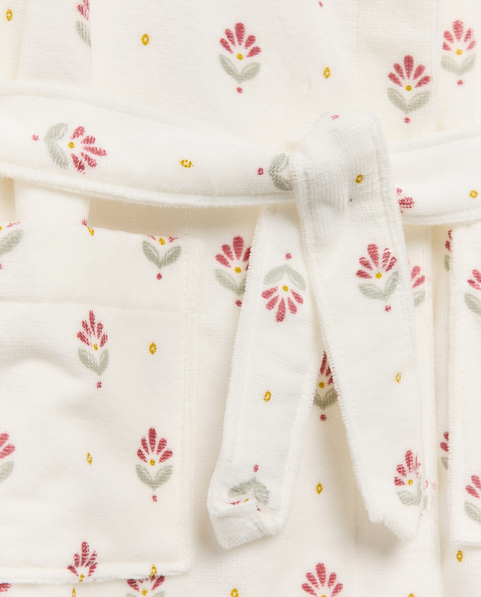 Roupão de Banho com Estampados de Fantasia Branco-2