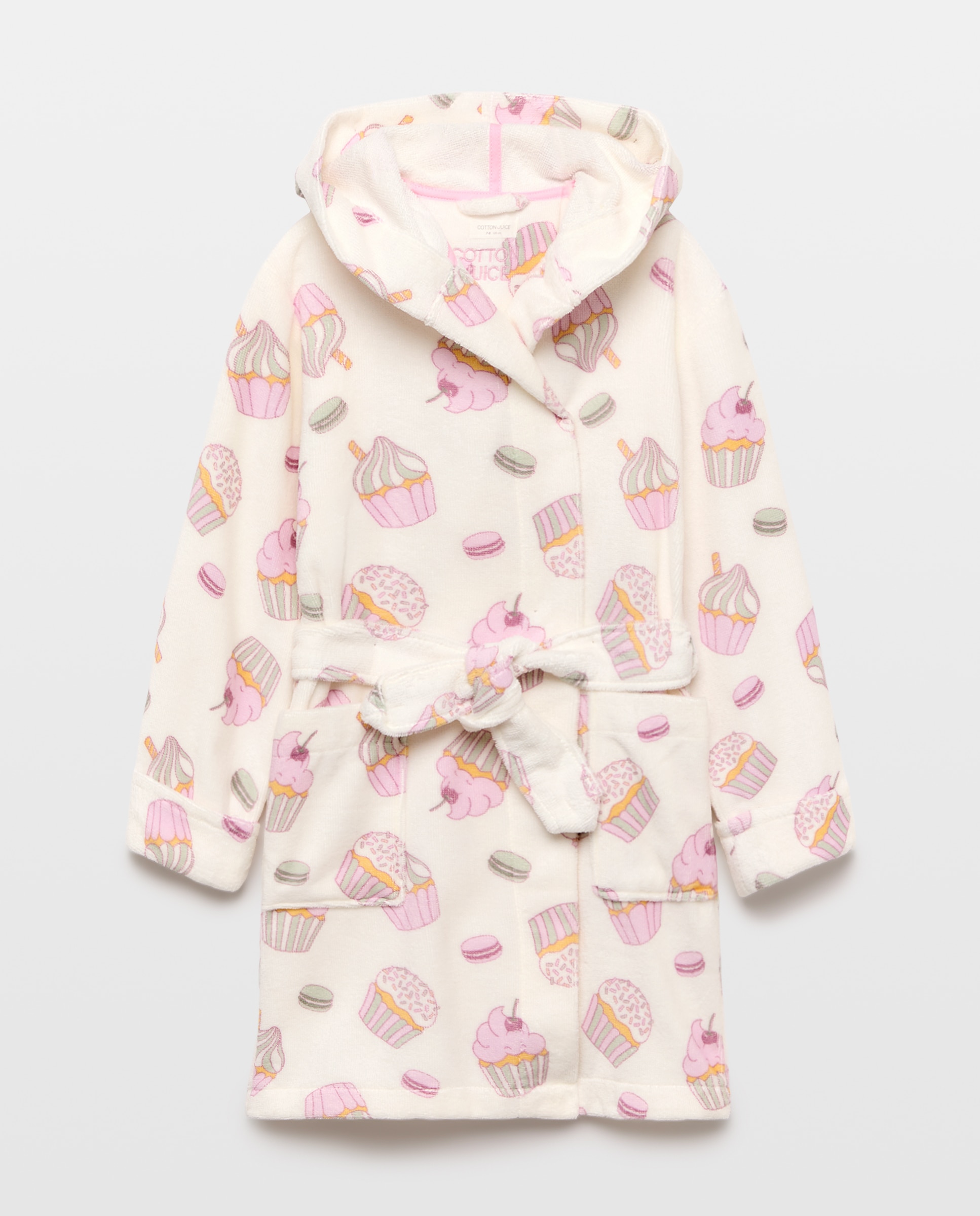 Albornoz estampado fantasía de niña - Cotton Juice - Blanco Blanco-1