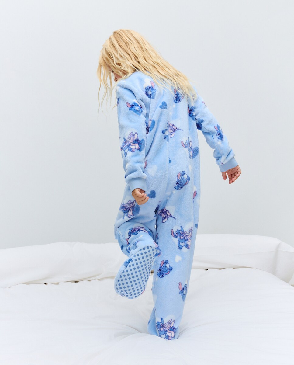 Macacão com Estampado de Fantasia Stitch Azul-3