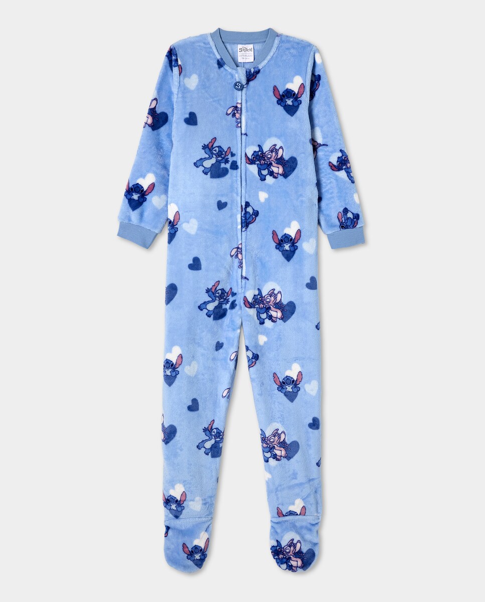 Macacão com Estampado de Fantasia Stitch Azul-4