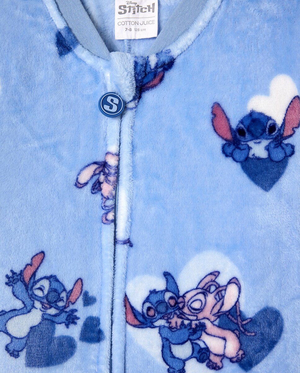 Macacão com Estampado de Fantasia Stitch Azul-5