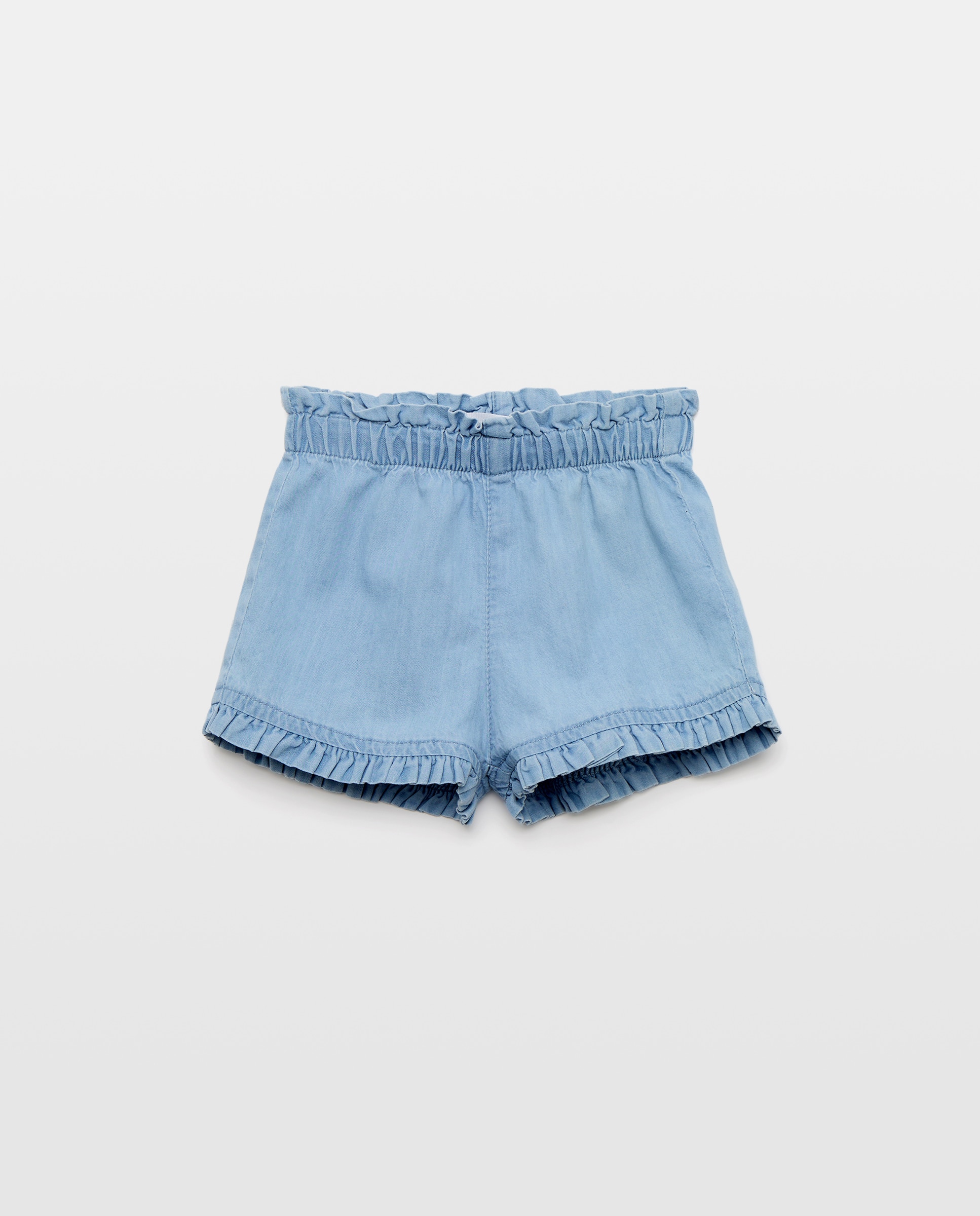 Imagem 0 de Bermudas de Bebé em Tecido Chambray Liso