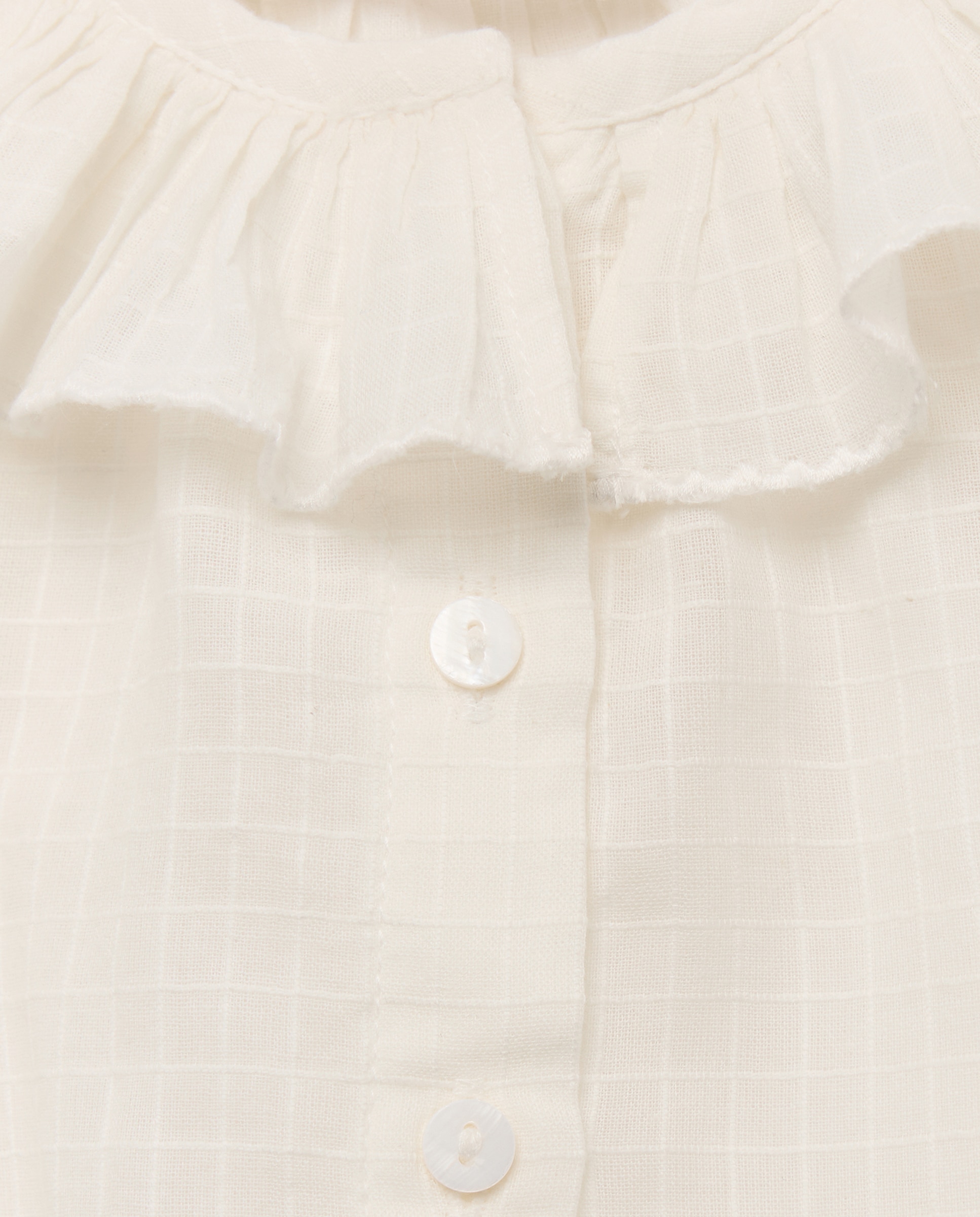 Blusa Lisa de Bebé com Manga Curta Branco-marfim-3
