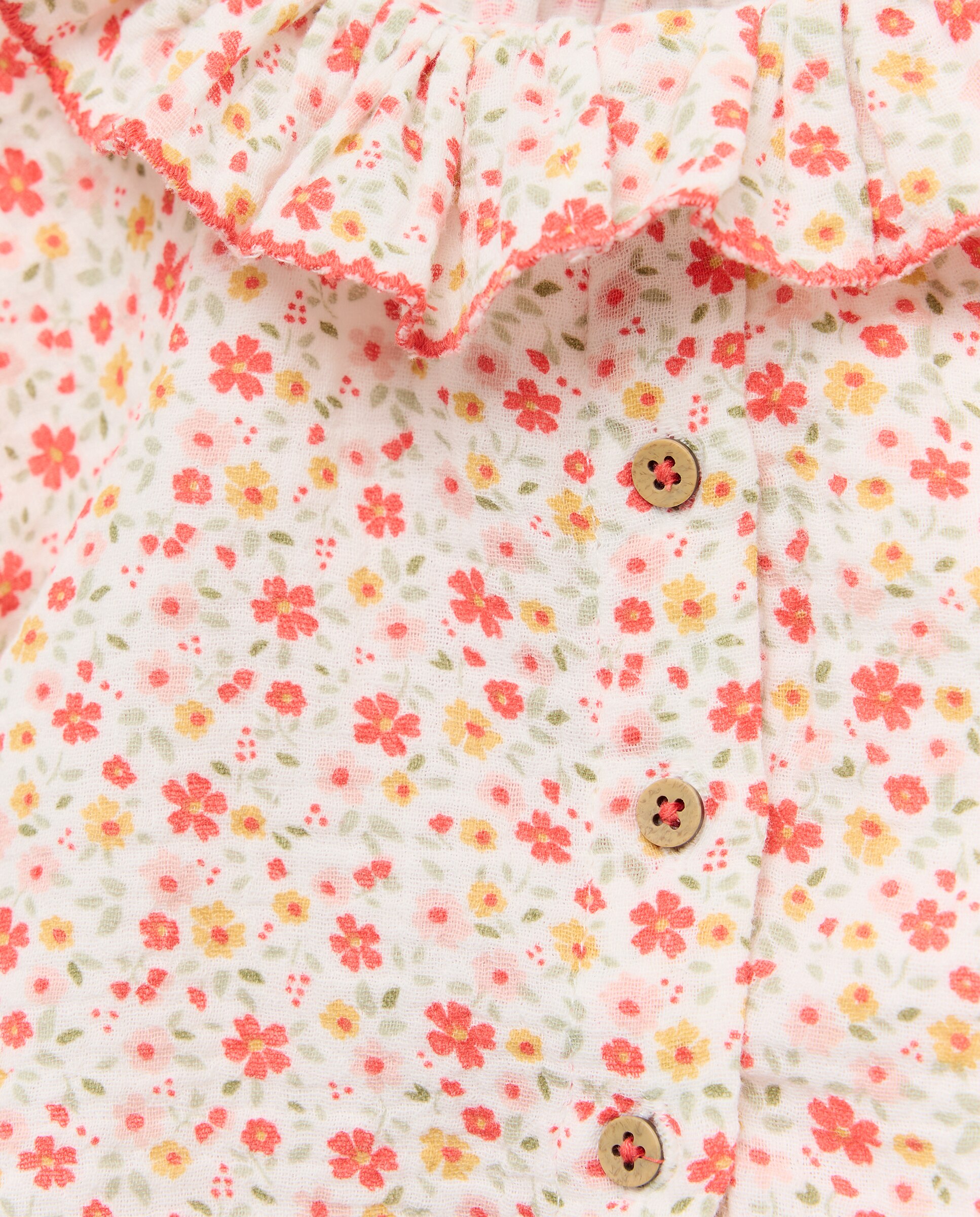 Blusa de Manga Curta de Bebé com Estampado Floral Baby El Corte Inglés Rosa-3