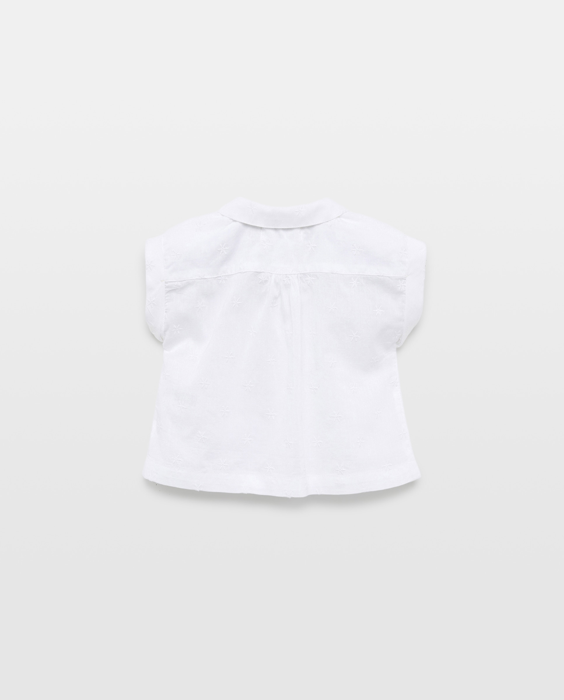 Camisa manga corta escote cuello bebé de bebé - Baby El Corte Inglés - Blanco Blanco-2