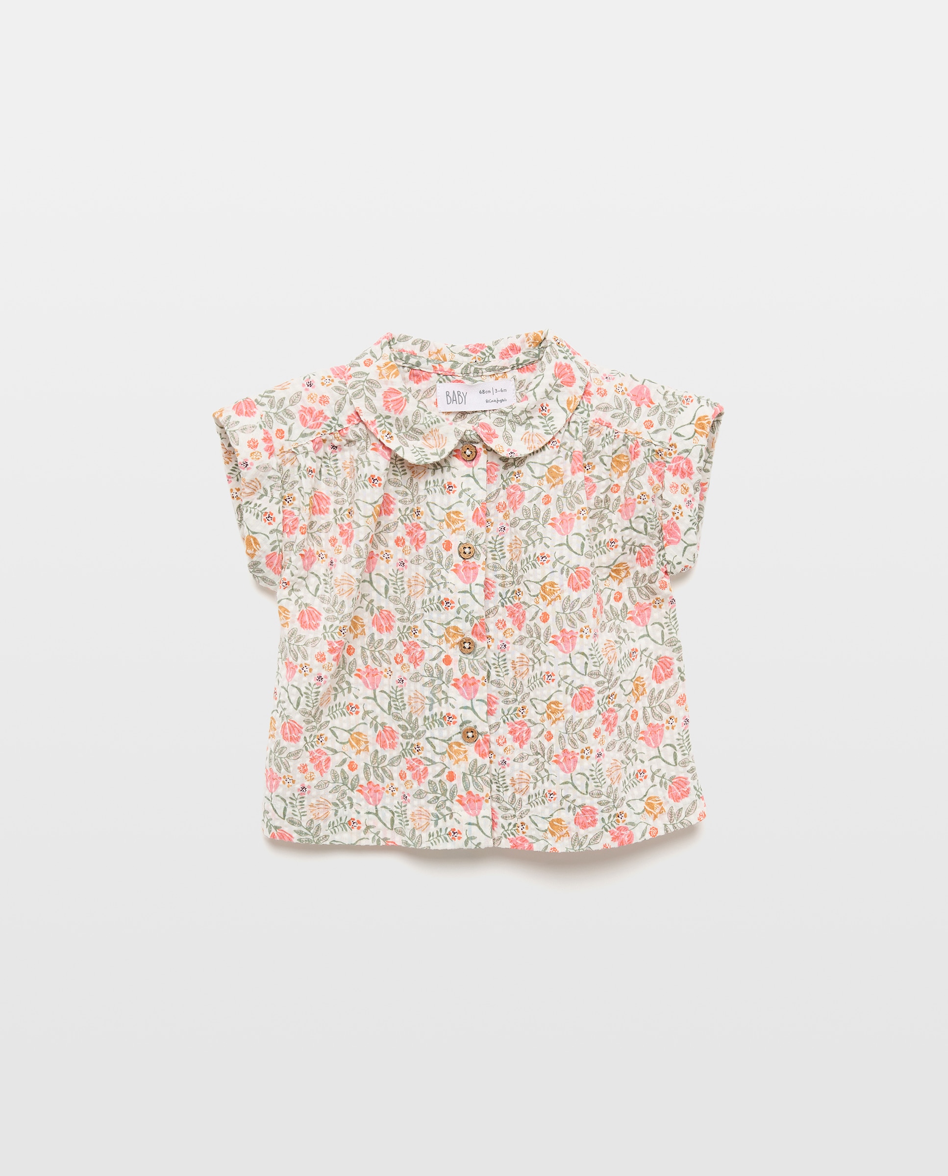 Imagem 0 de Camisa de Bebé com Manga Curta e Decote Tipo Gola Bebé