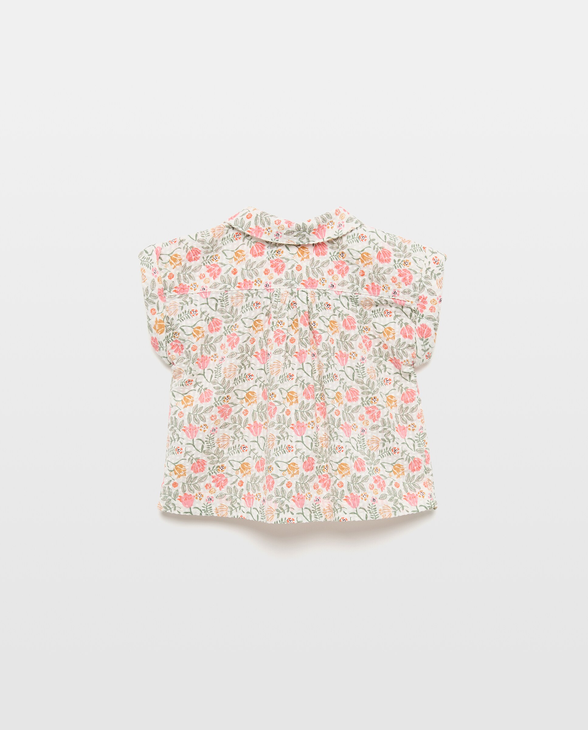 Camisa de Bebé com Manga Curta e Decote Tipo Gola Bebé Baby El Corte Inglés Rosa-2