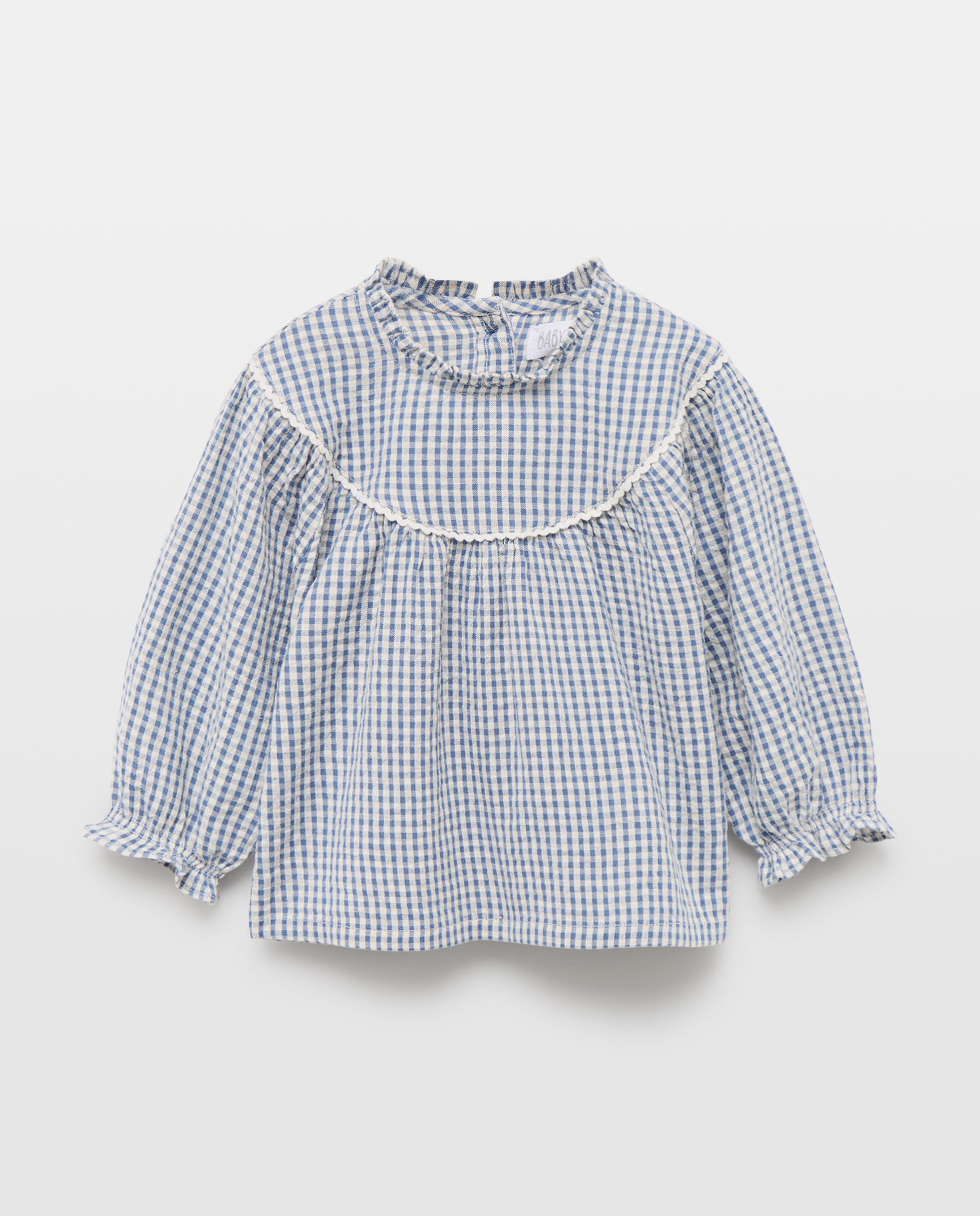 Camisa manga larga vichy de bebé - Baby El Corte Inglés - Azul Azul-1