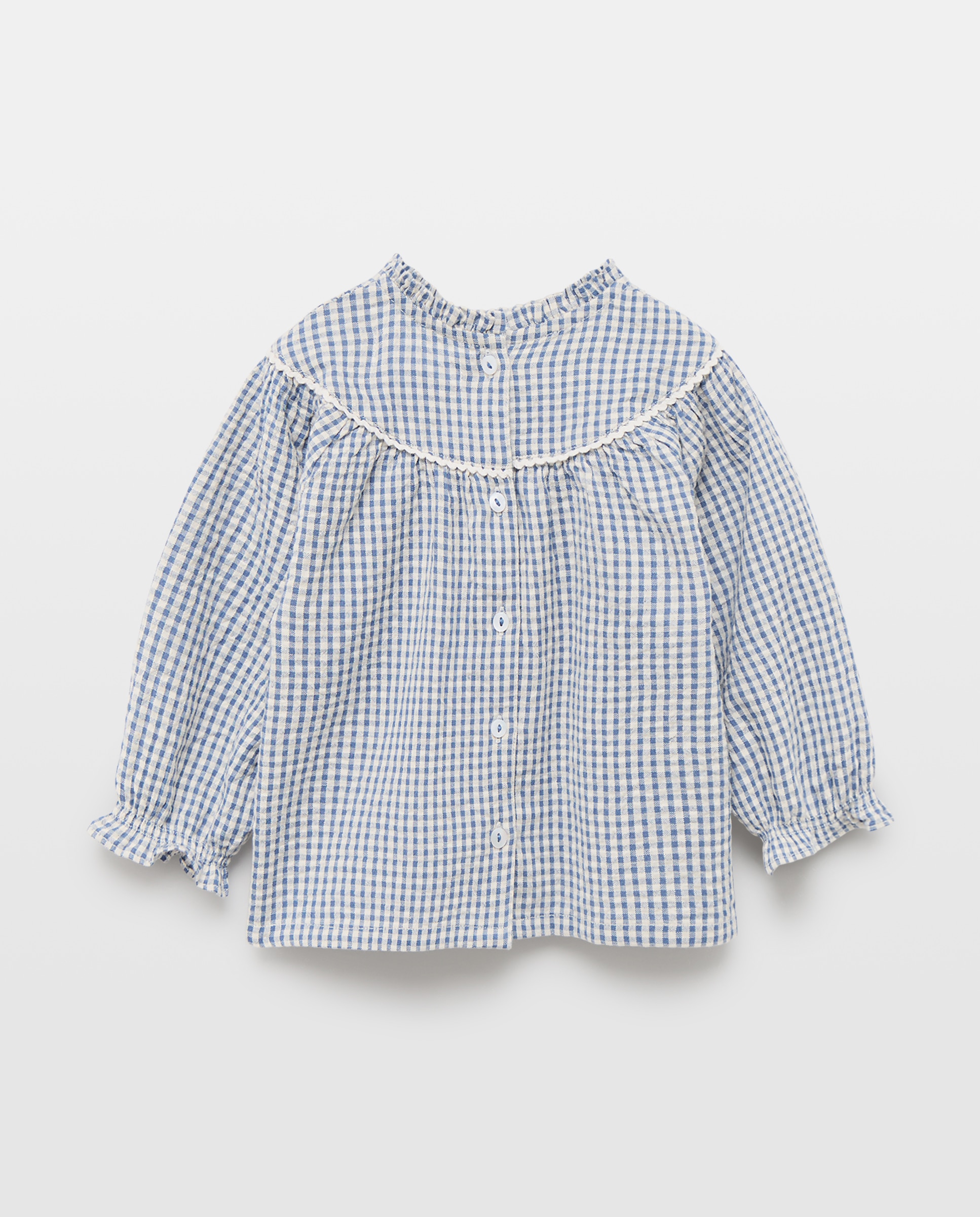 Camisa manga larga vichy de bebé - Baby El Corte Inglés - Azul Azul-2