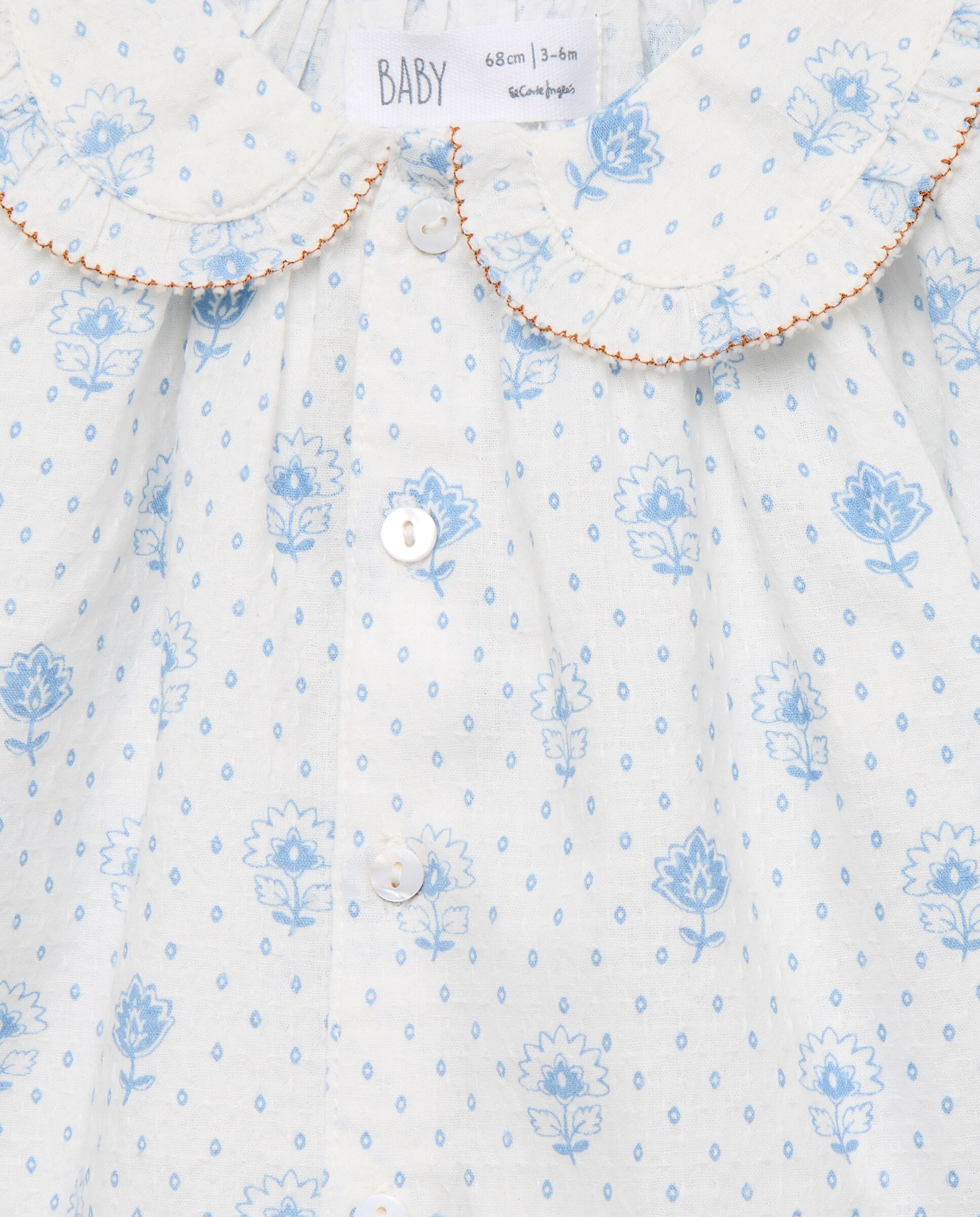 Camisa de Bebé com Manga Comprida e All Over Print Baby El Corte Inglés Azul-3