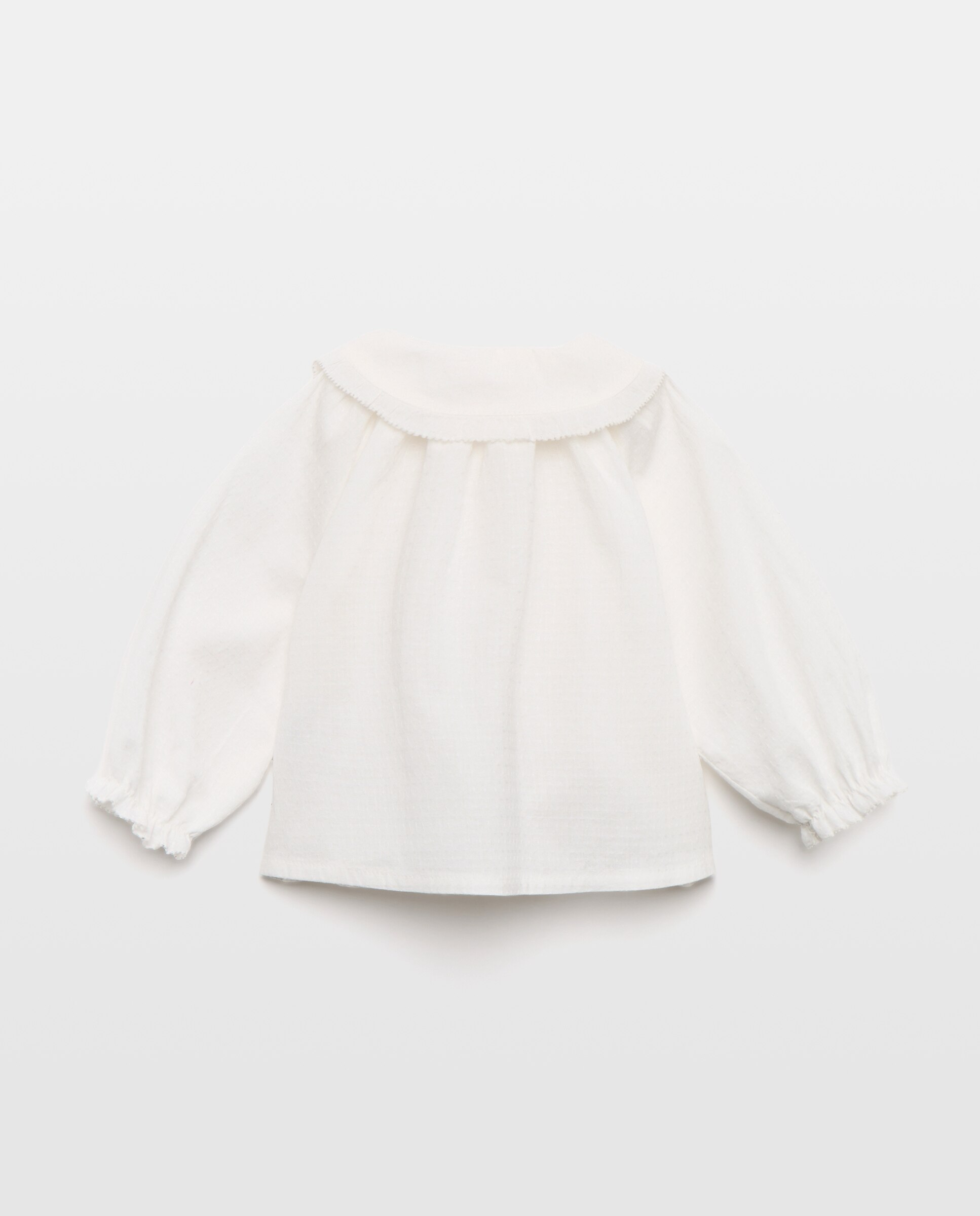 Camisa Lisa de Bebé com Manga Comprida Baby El Corte Inglés Branco-marfim-2