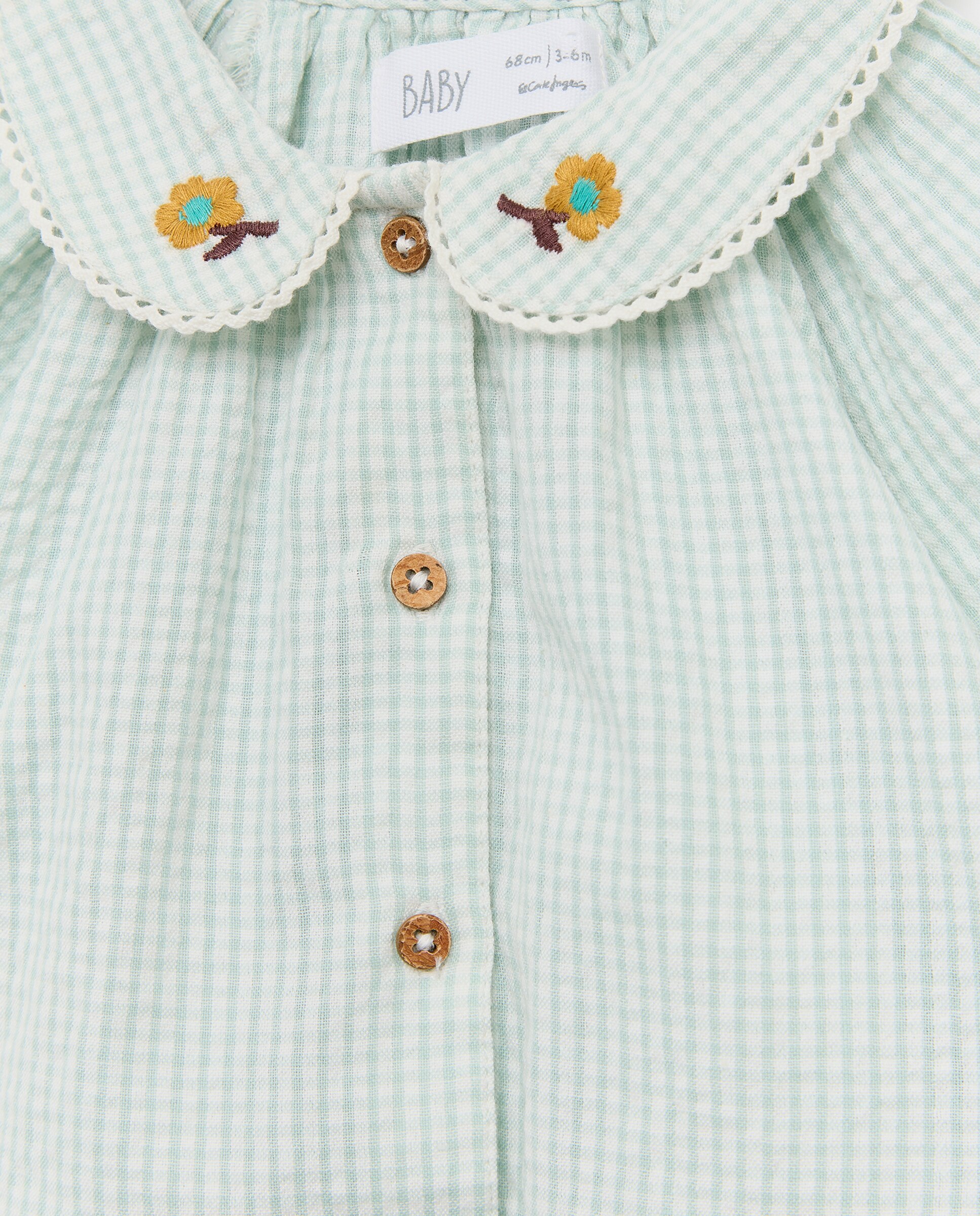 Imagen 3 de Camisa manga larga vichy de bebé - Baby El Corte Inglés - Verde Verde