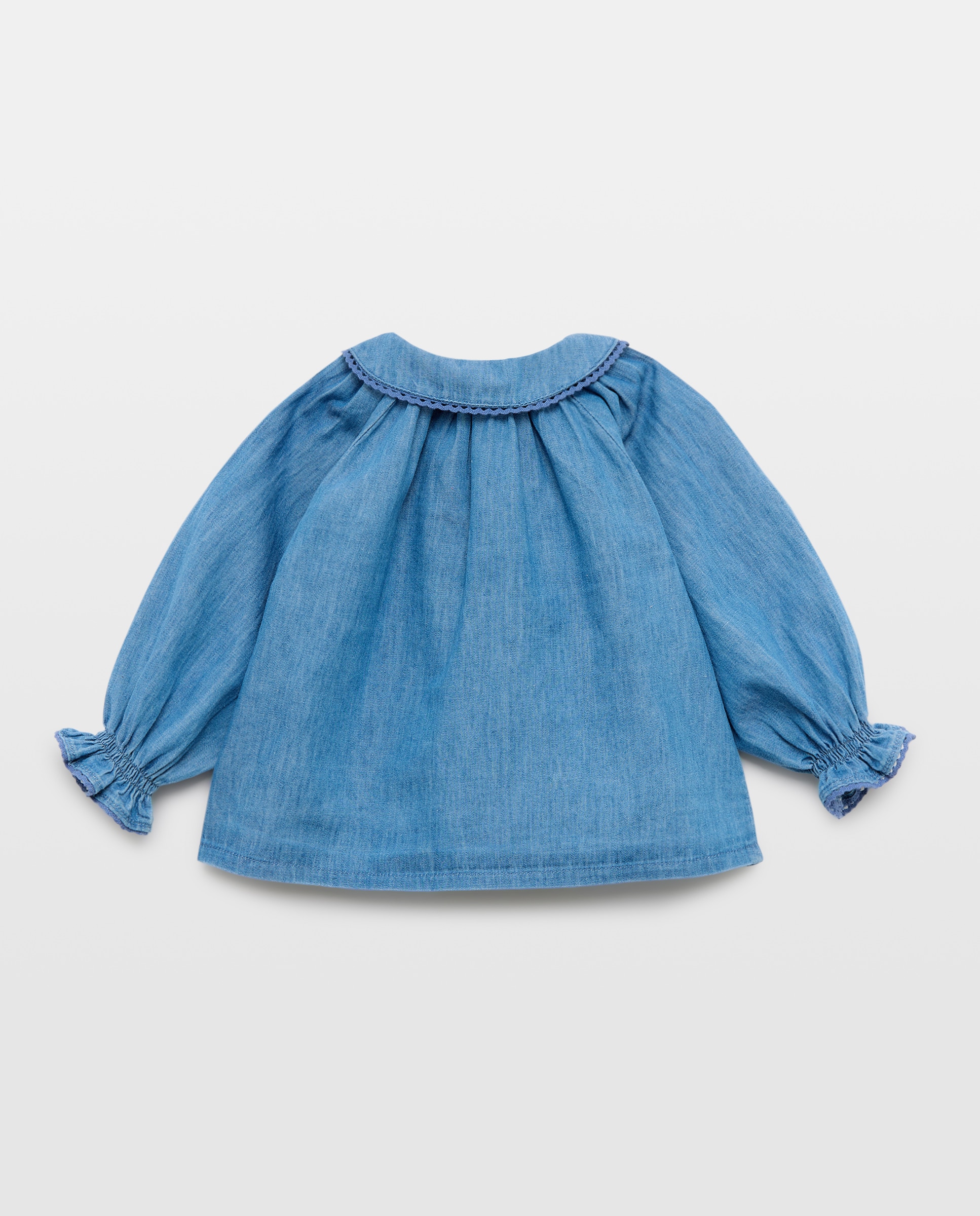 Camisa de Ganga de Bebé com Manga Comprida 400 Azul-2