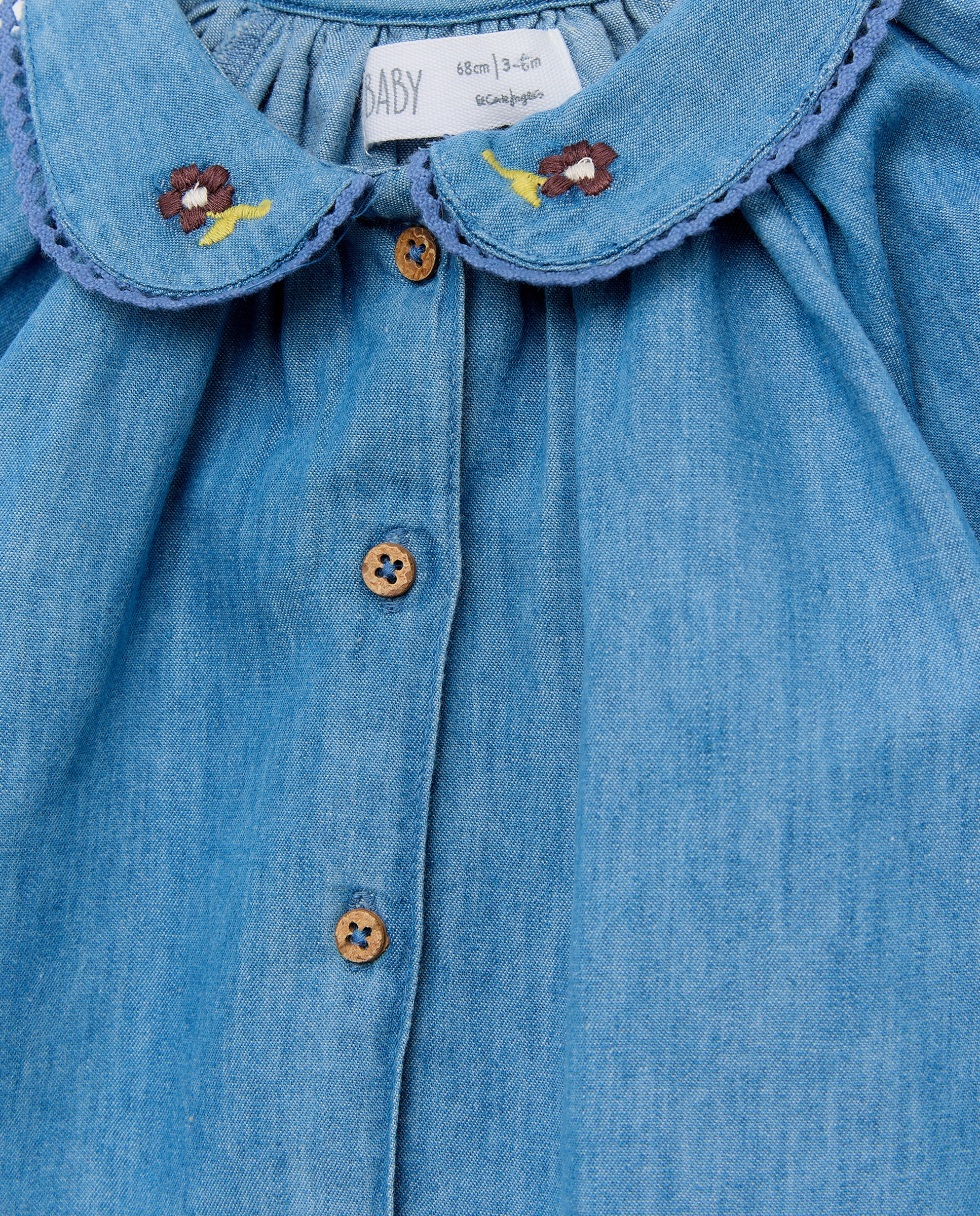 Camisa de Ganga de Bebé com Manga Comprida 400 Azul-3