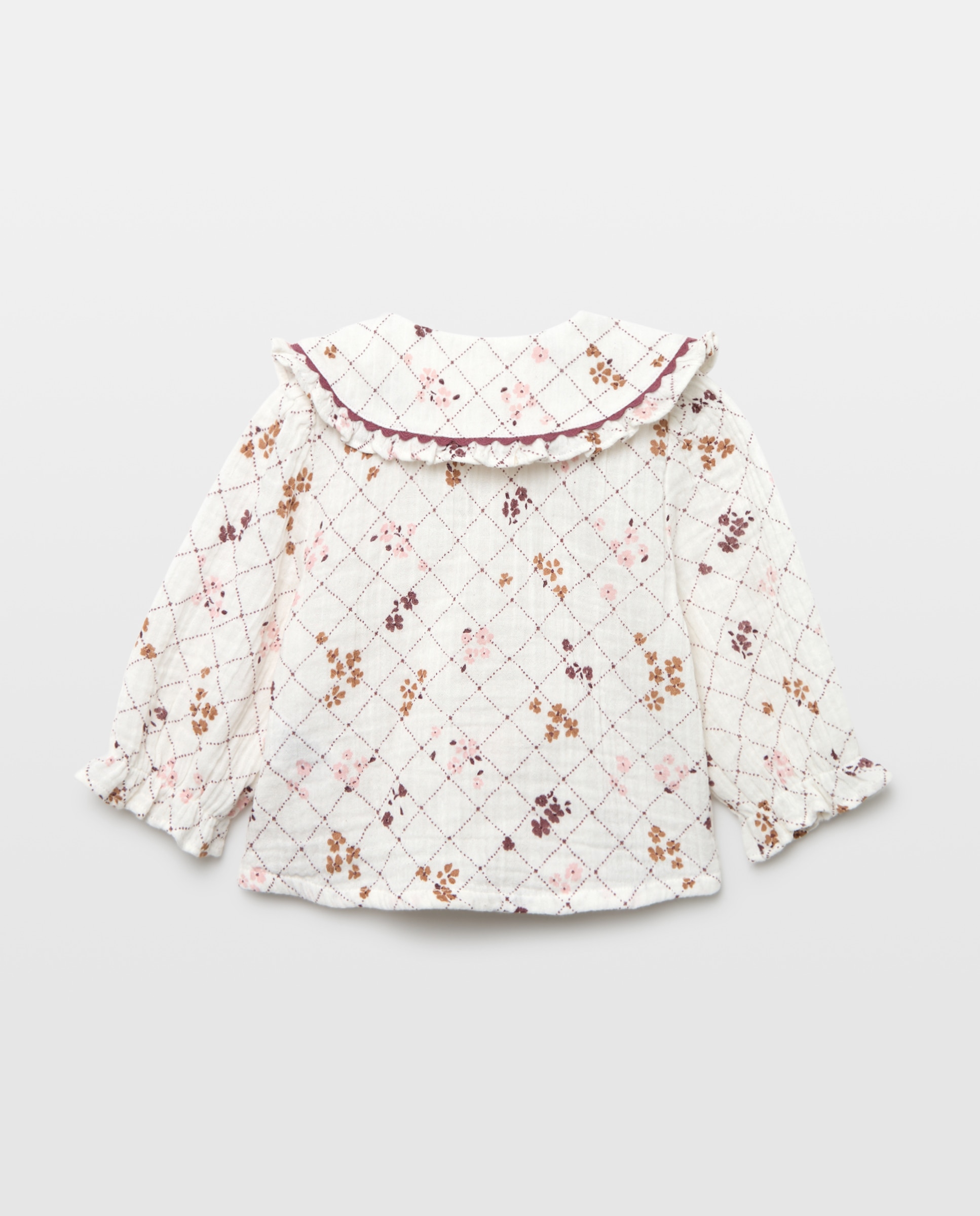 Camisa de Bebé com Manga Comprida e Gola Branco-2